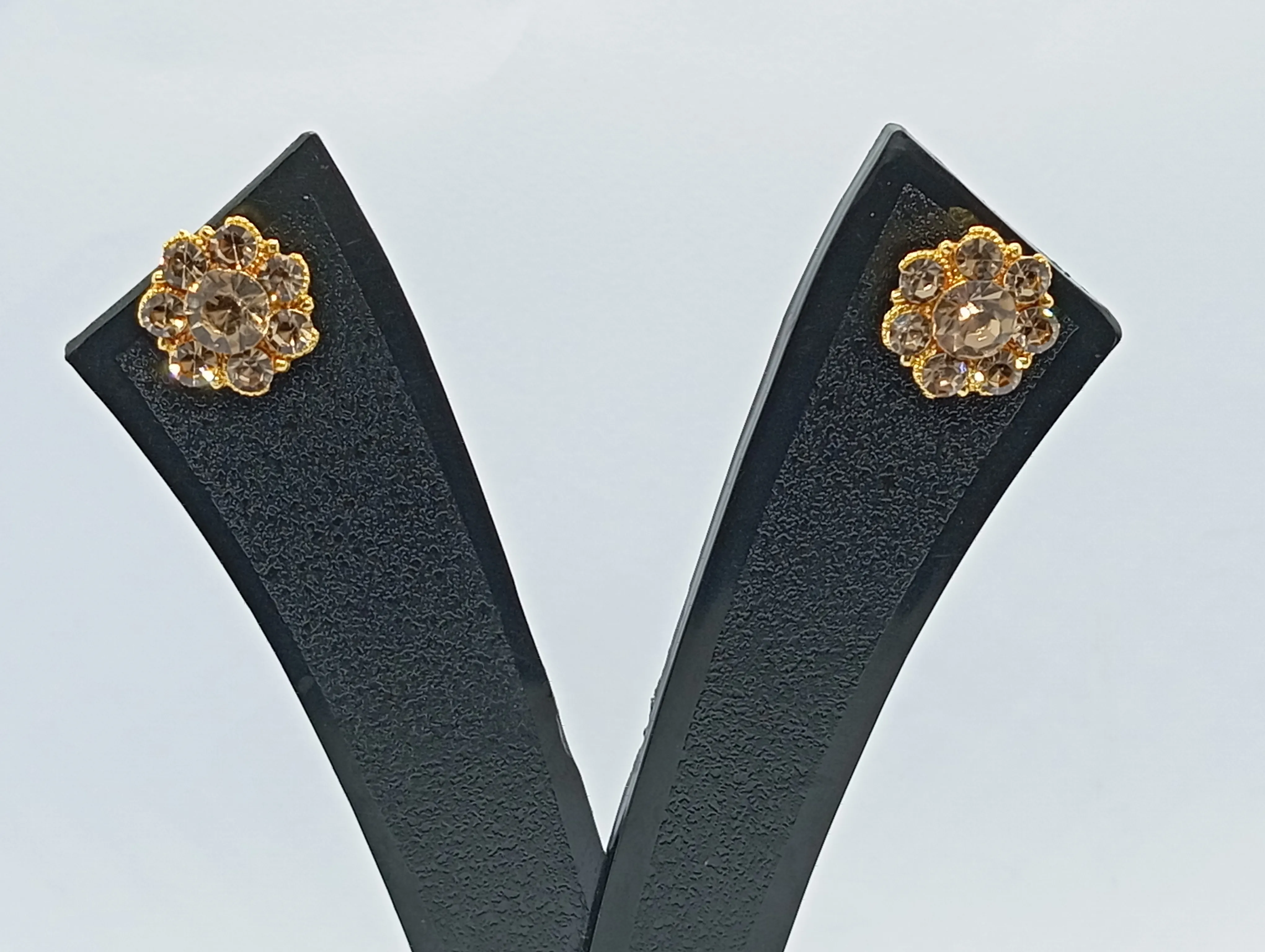 Floral Crystal Stud Earrings