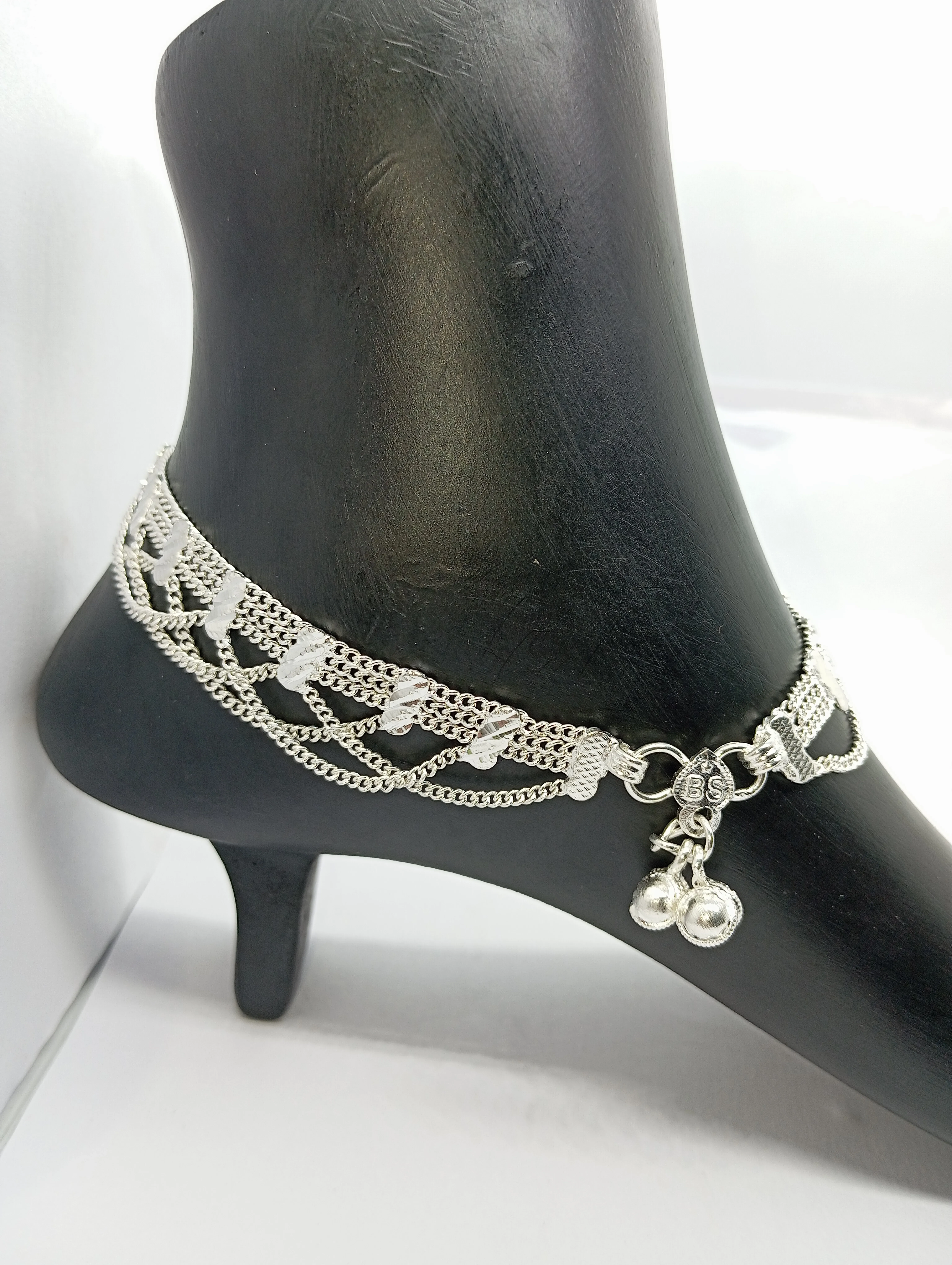 Silver Anklet with Bells