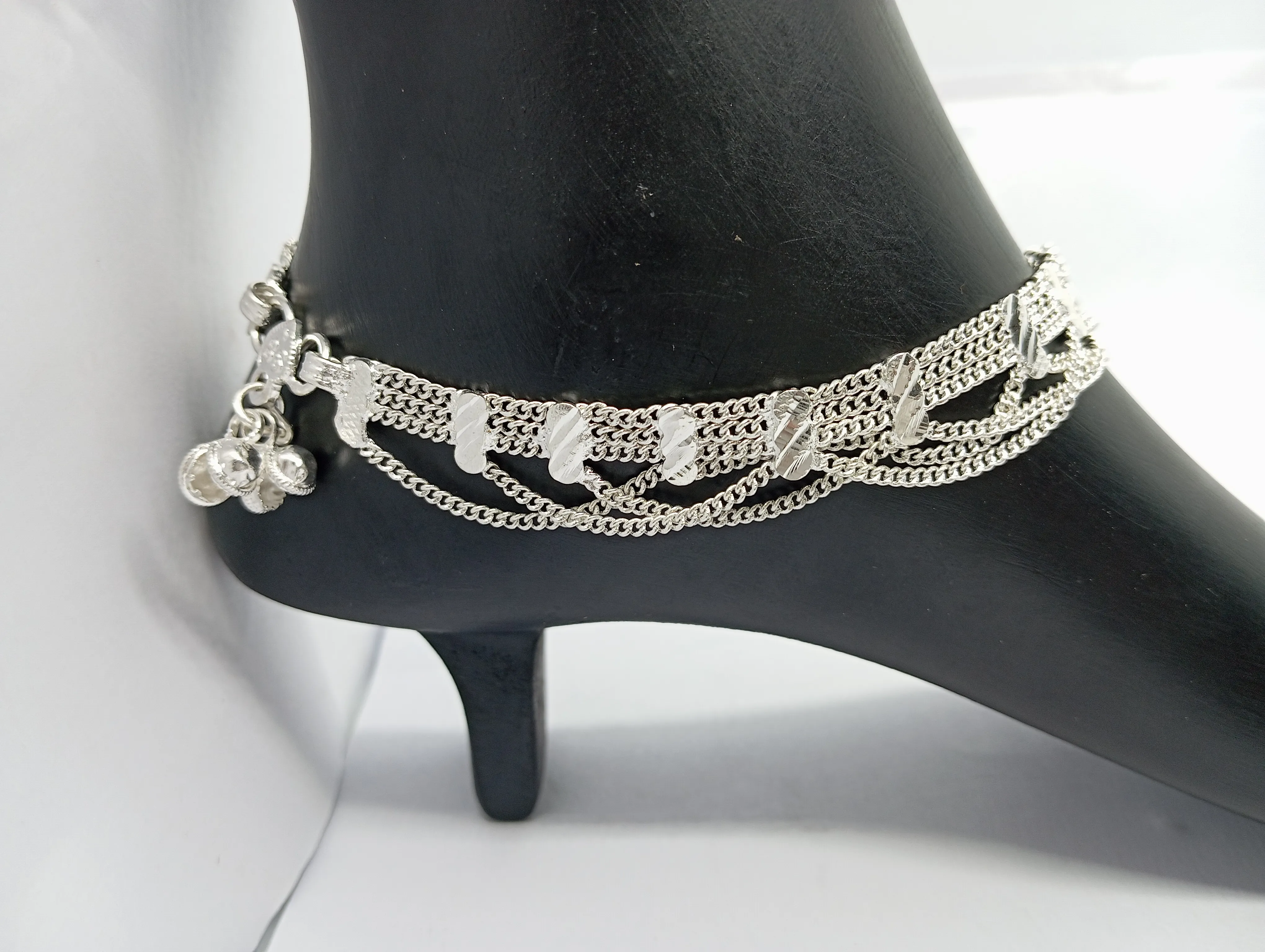 Silver Anklet with Bells
