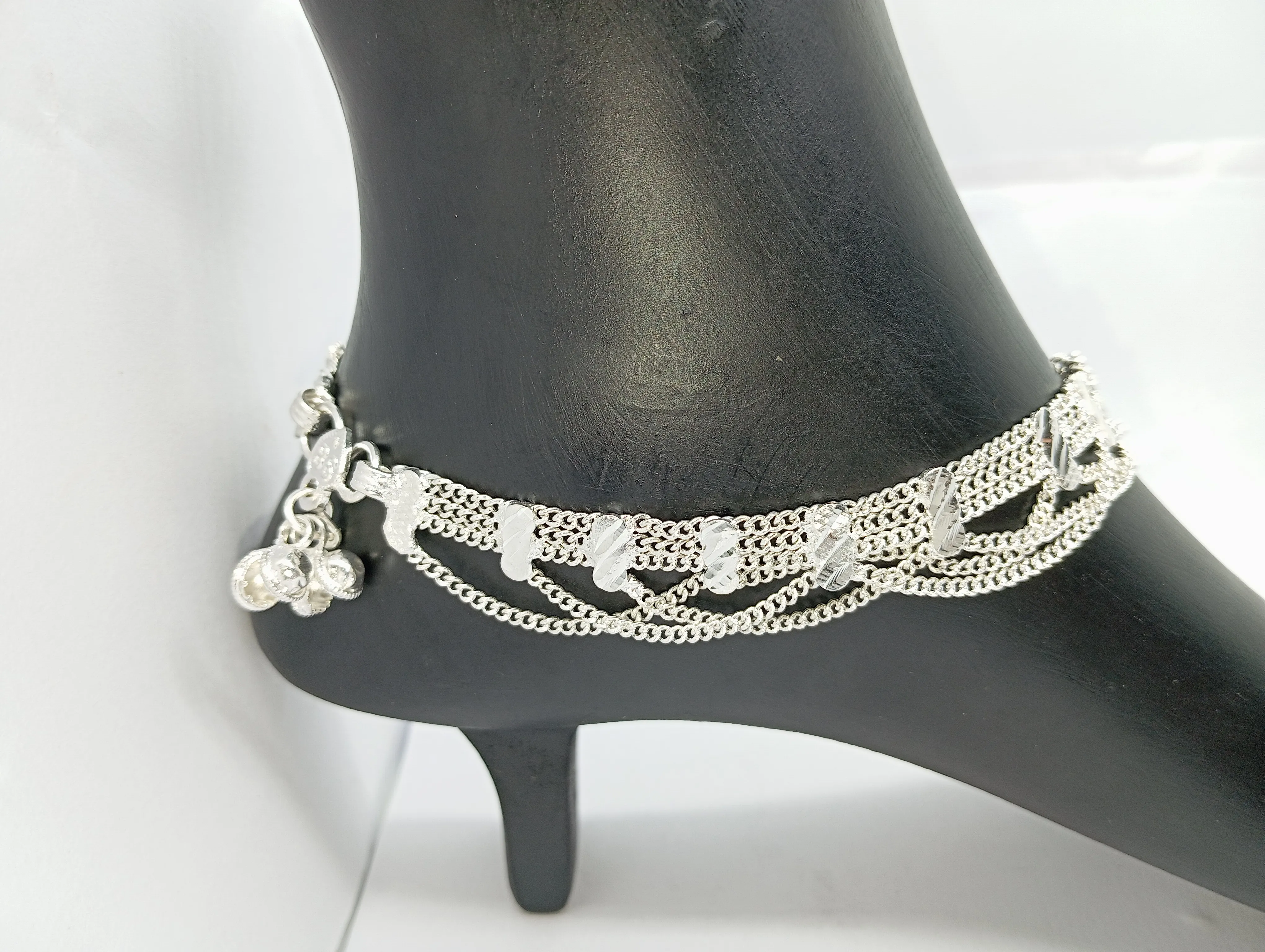 Silver Anklet with Bells