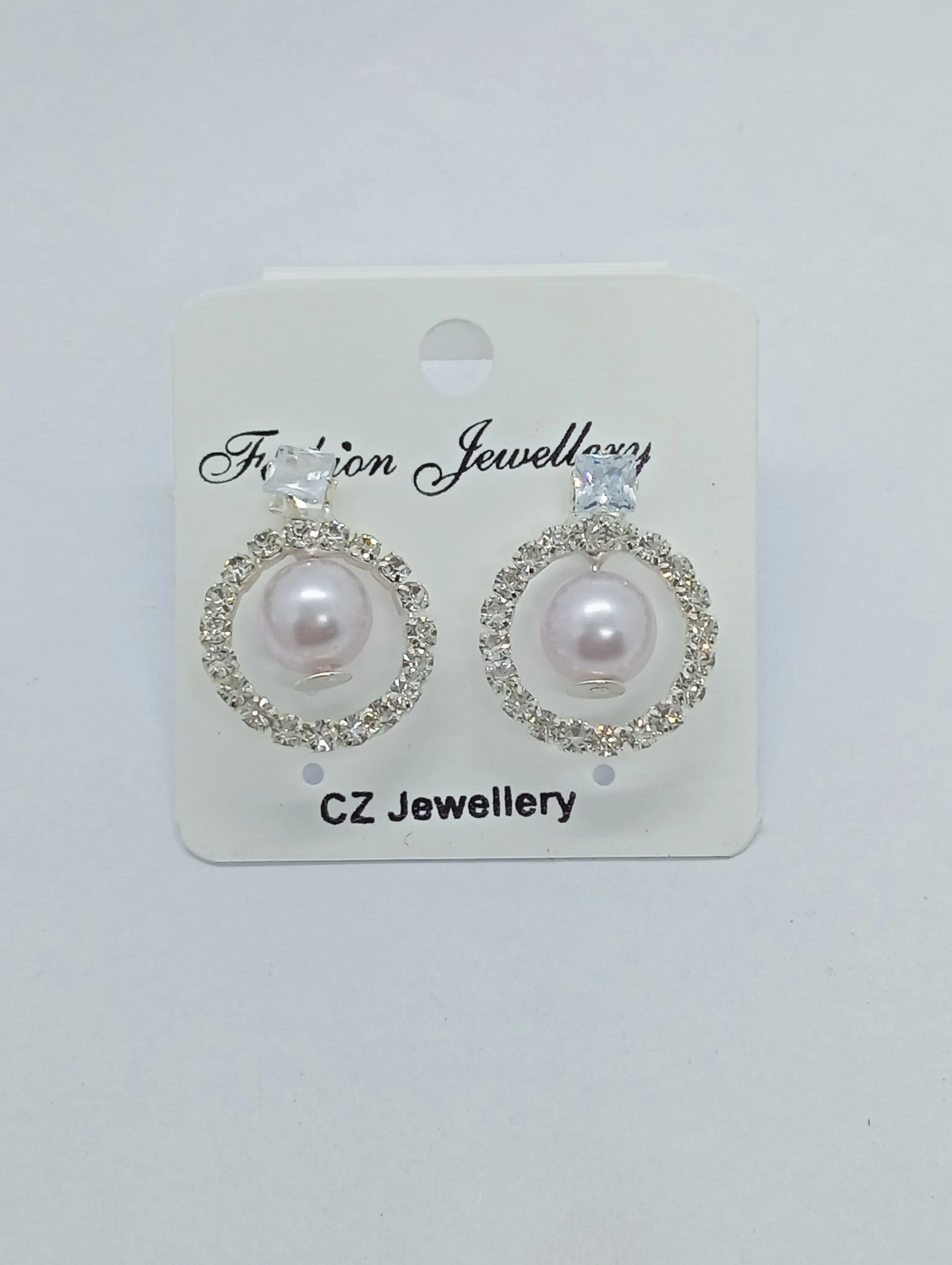 Pearl and Crystal Stud Earrings