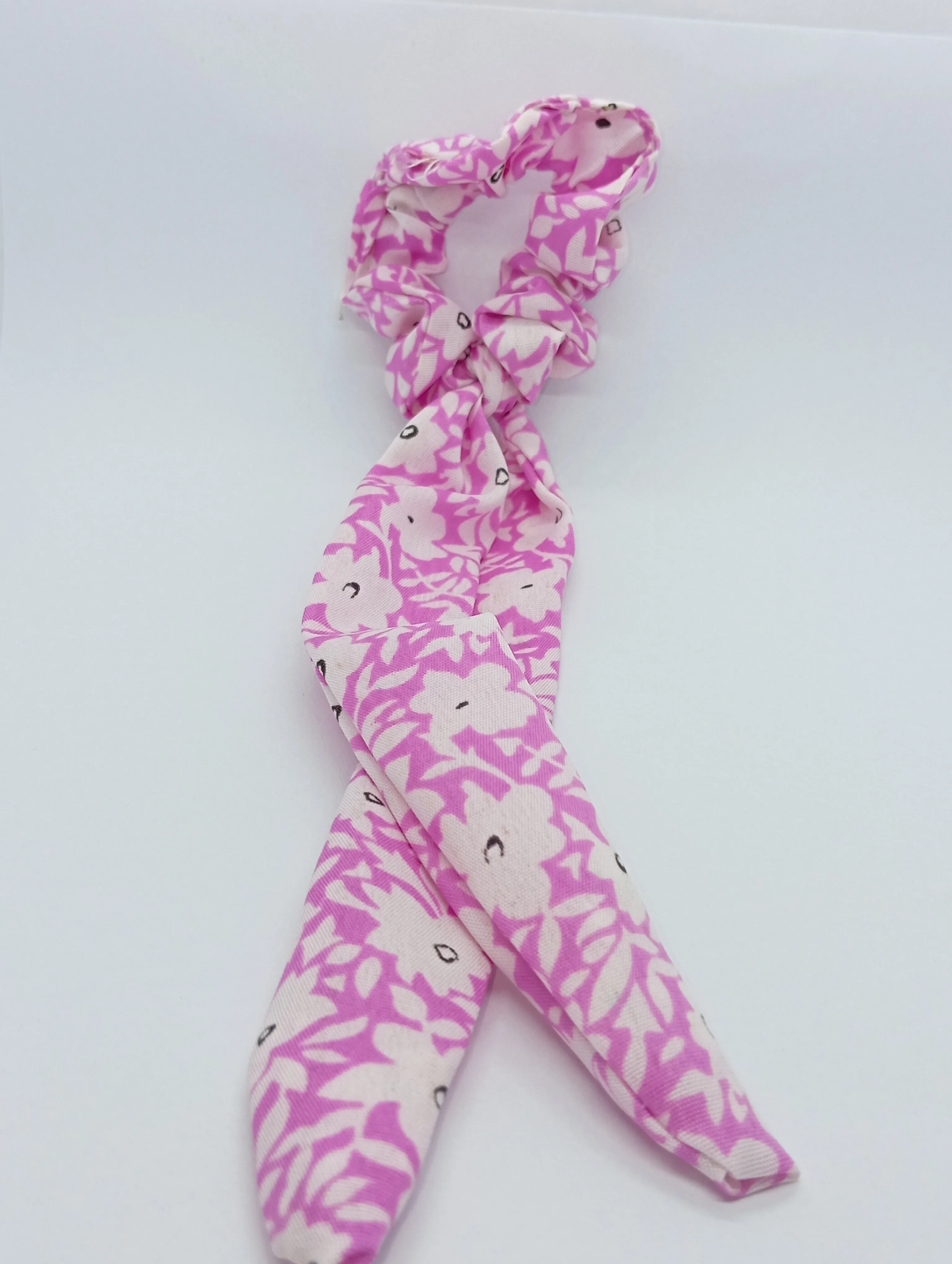 Floral Hair Scrunchie with Bow