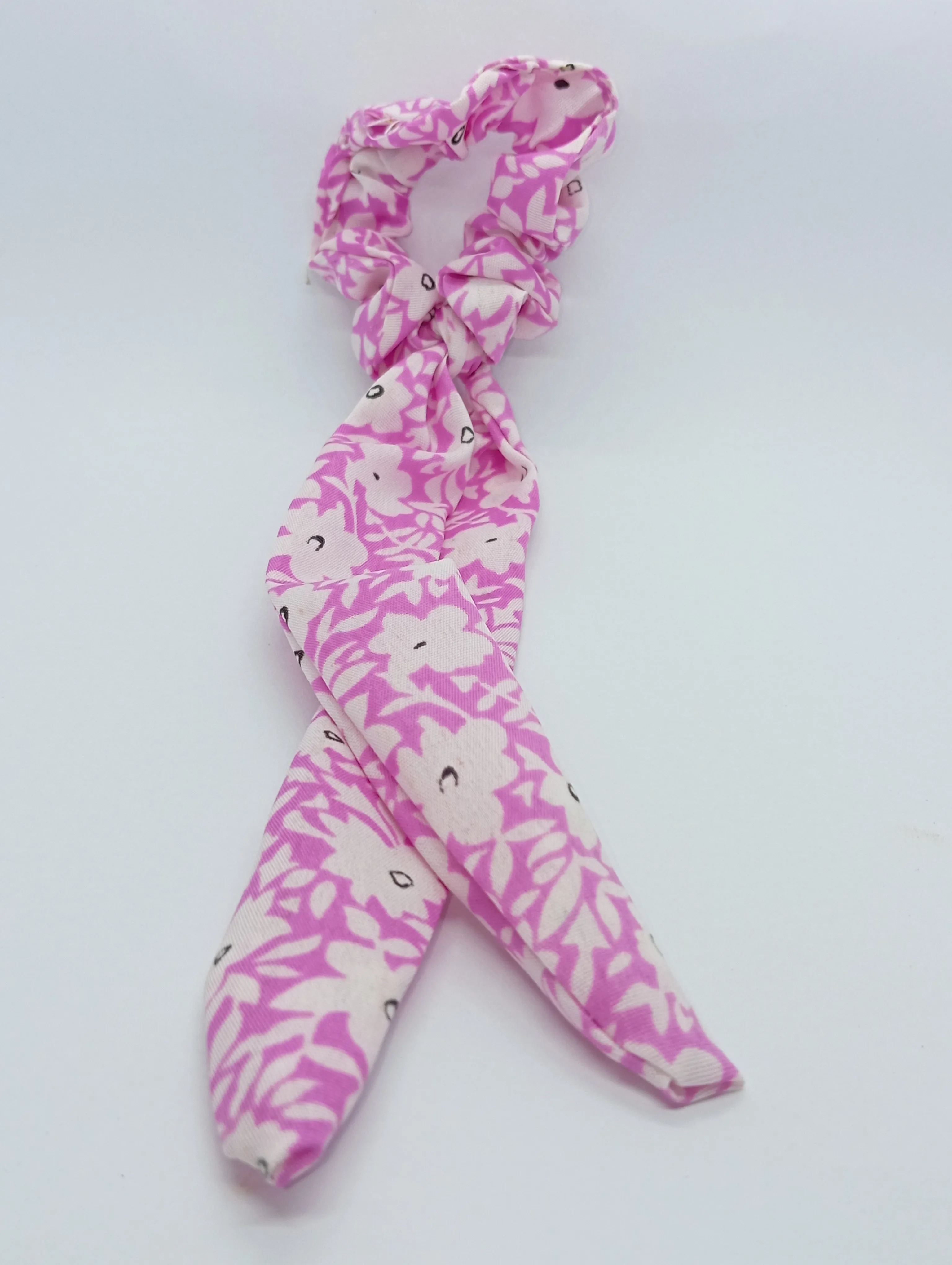 Floral Hair Scrunchie with Bow