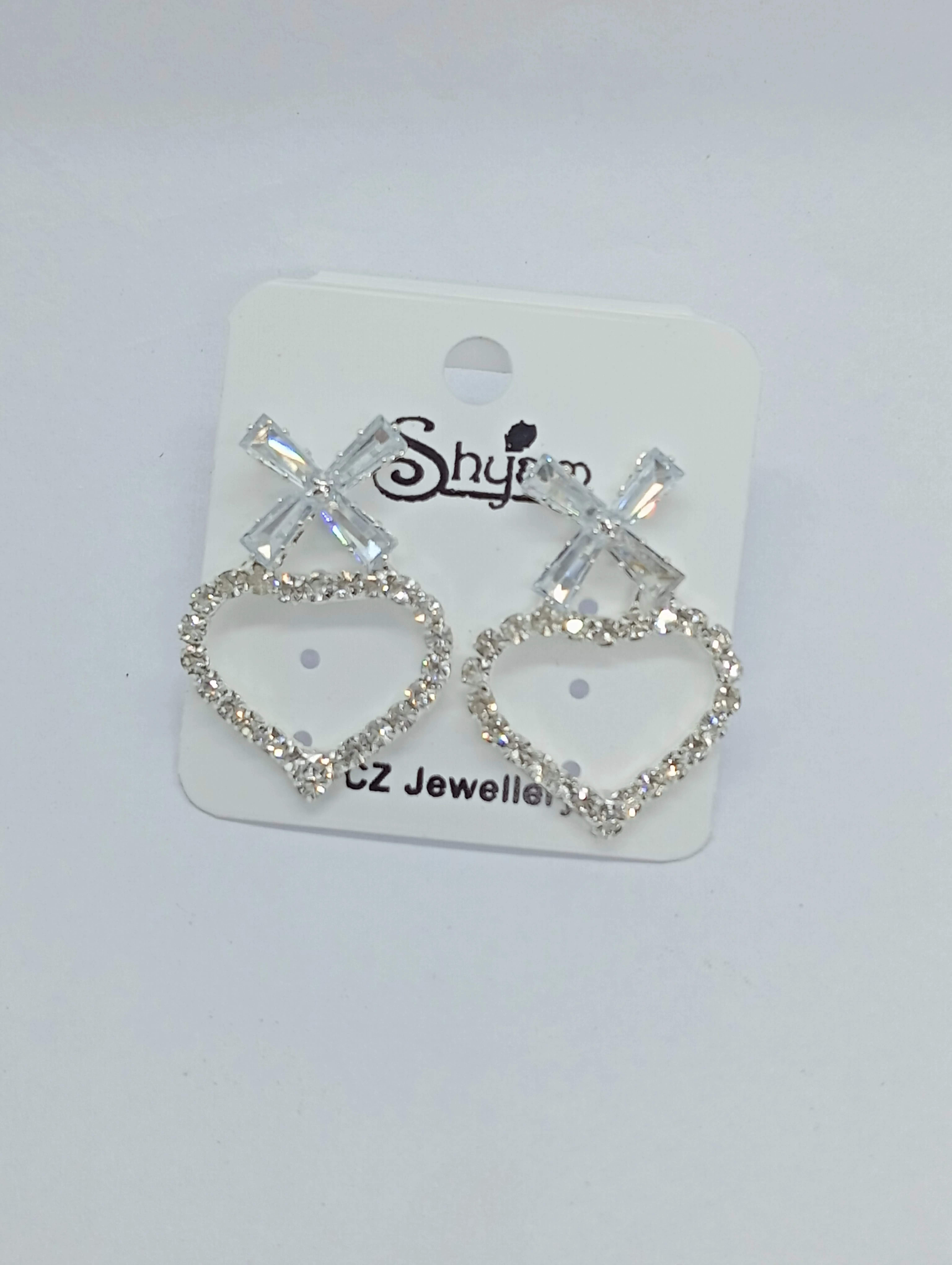 Heart and Cross Stud Earrings