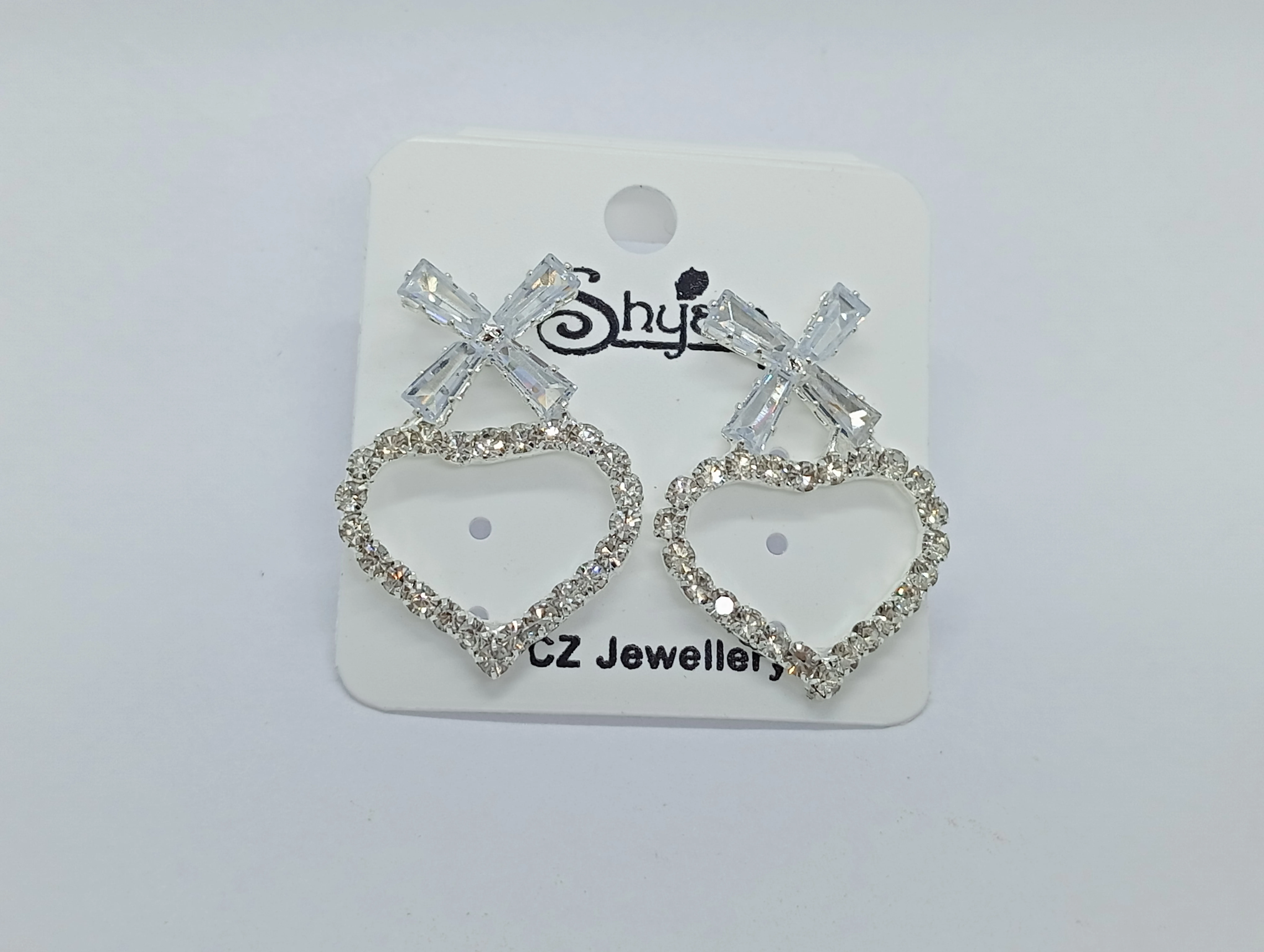 Heart and Cross Stud Earrings