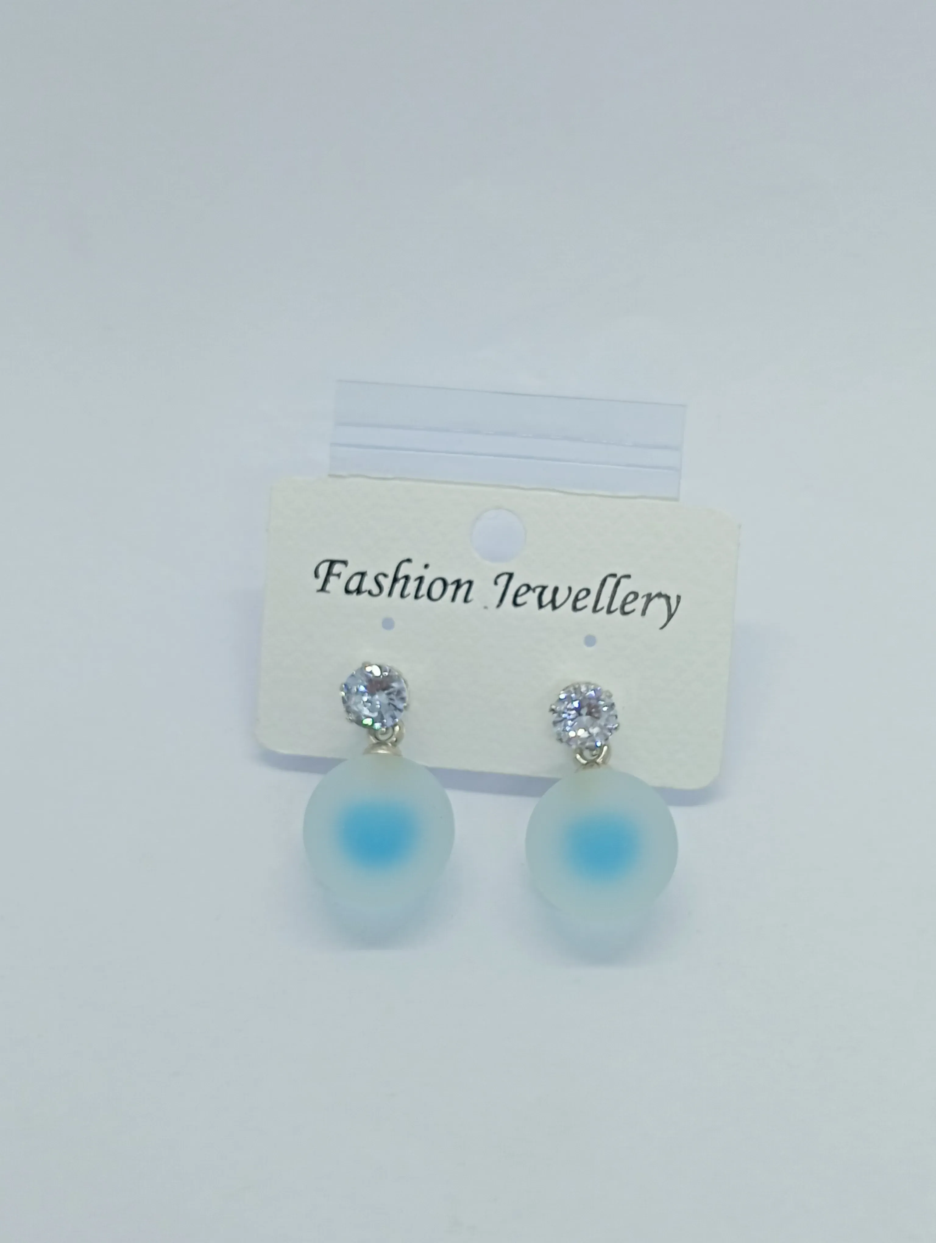 Frosted Blue Drop Earrings
