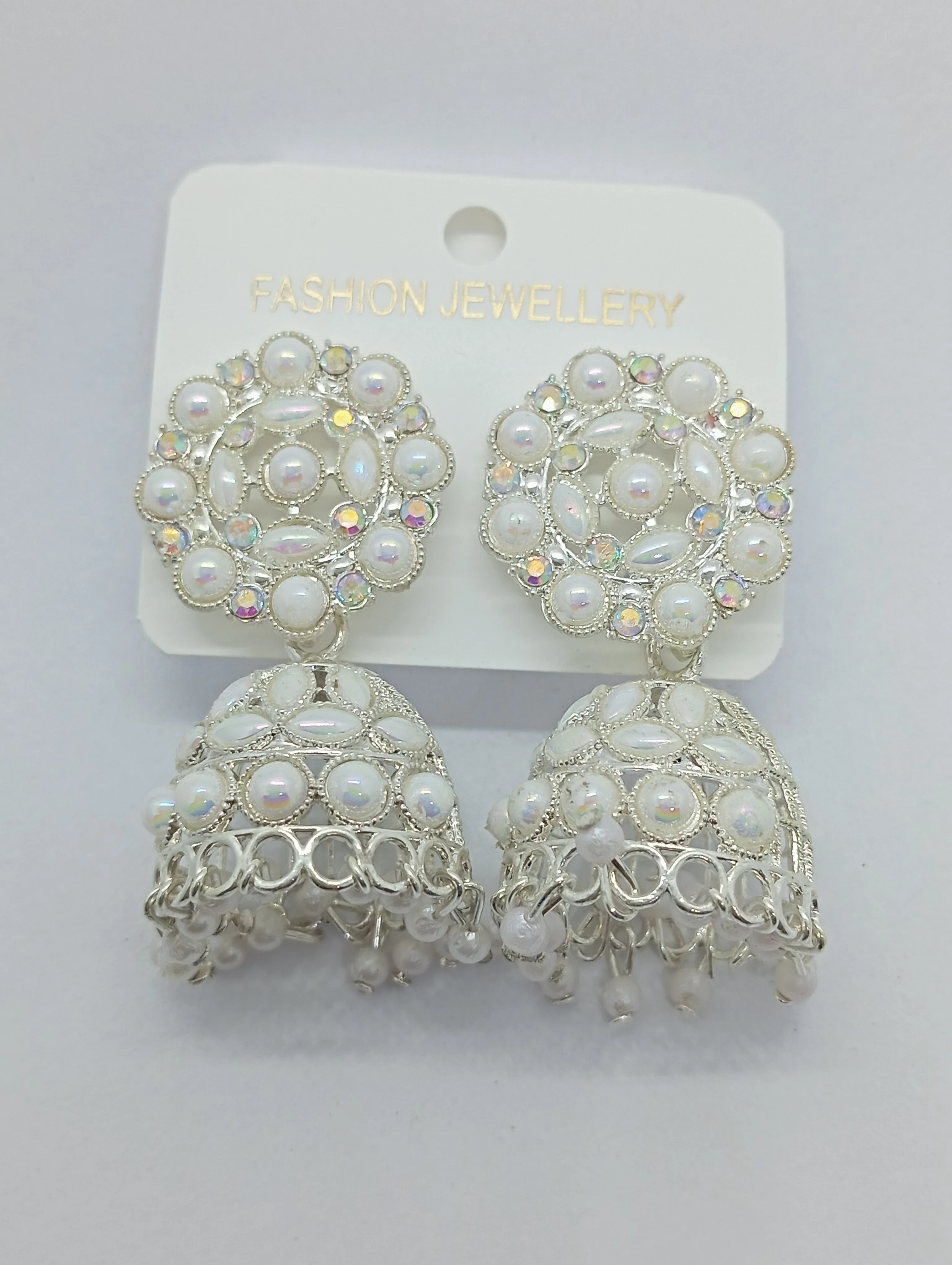 Pearl Studded Jhumka Earrings