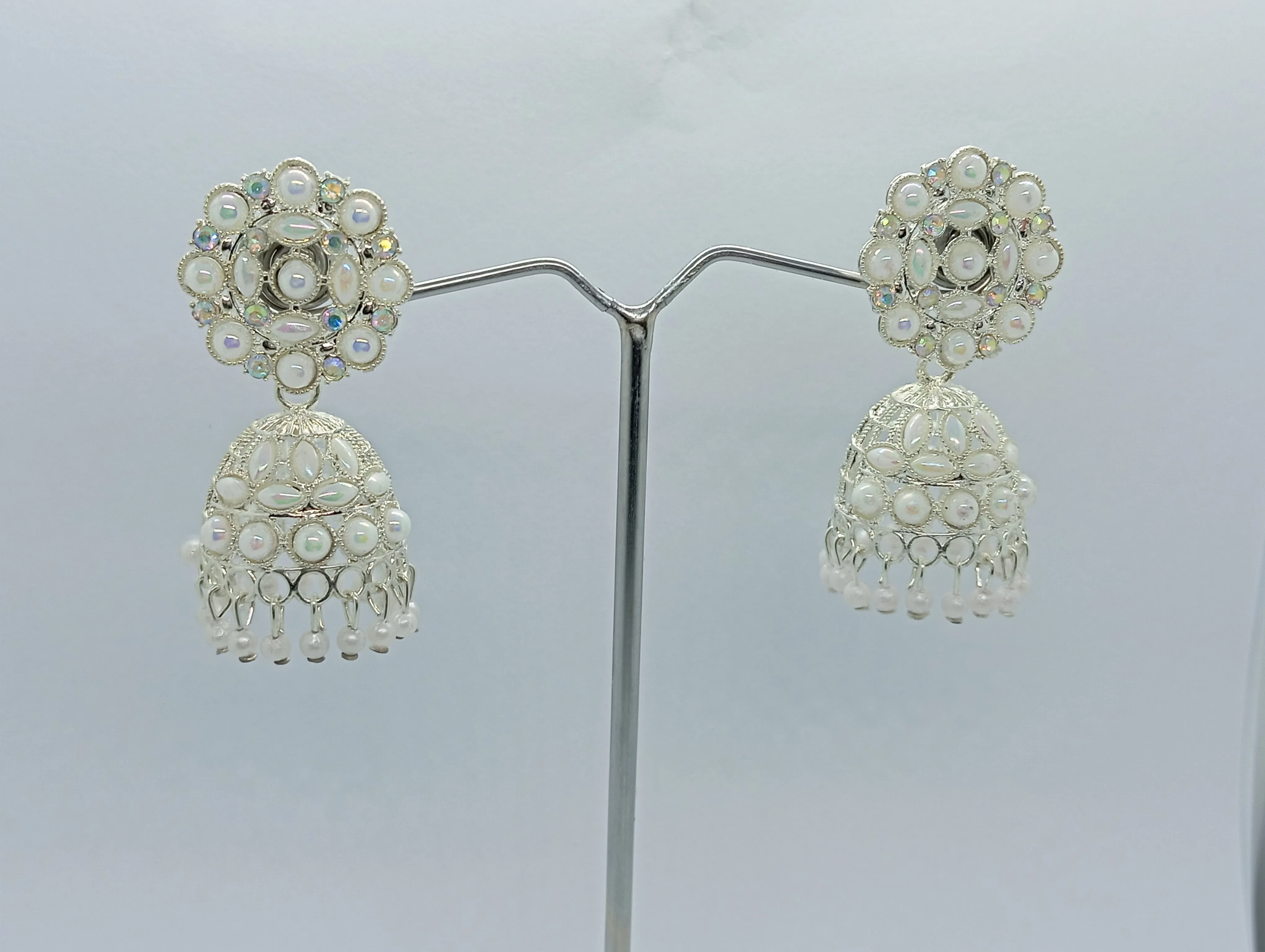 Pearl Studded Jhumka Earrings