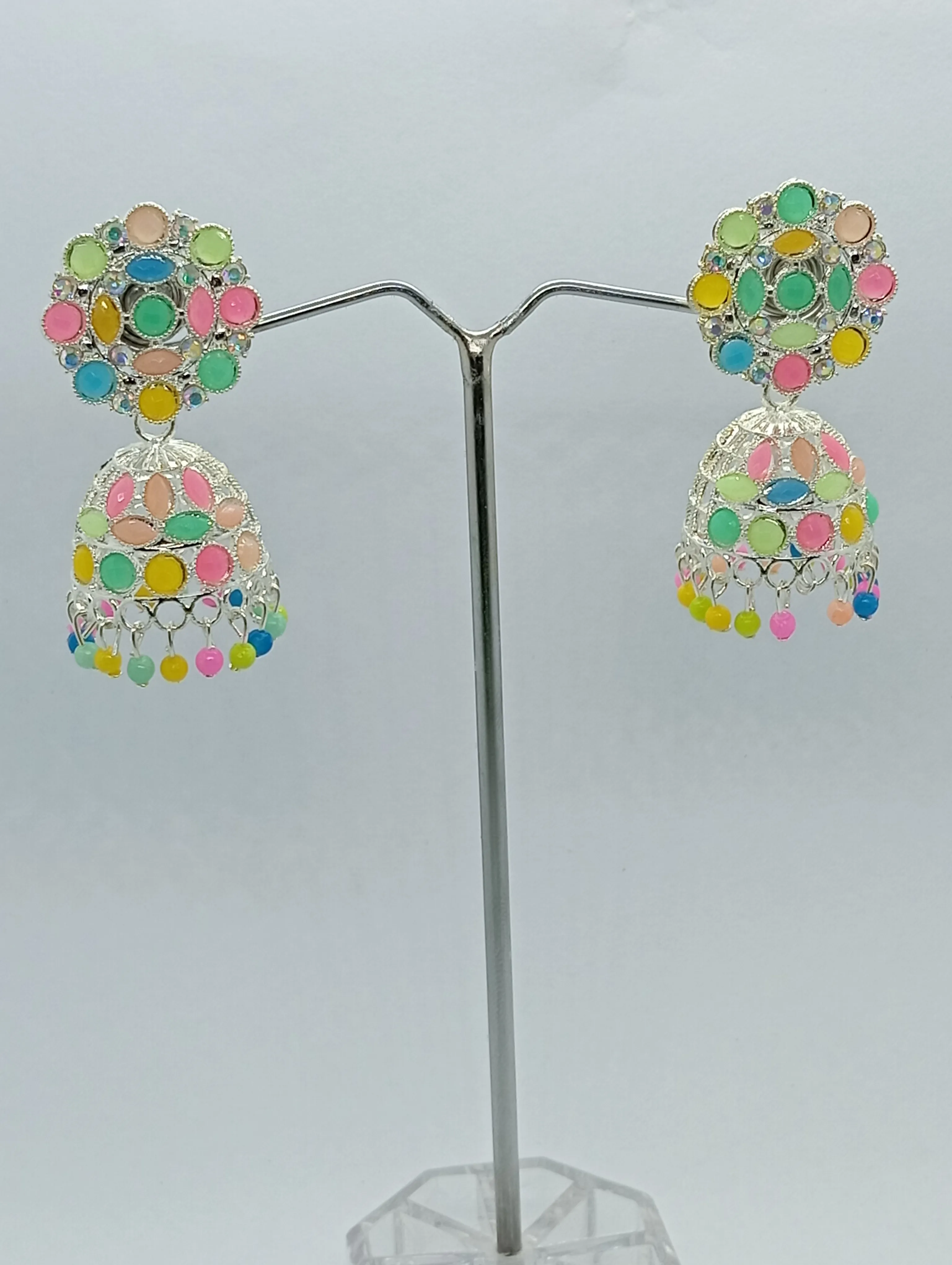 Multicolor Beaded Jhumka Earrings