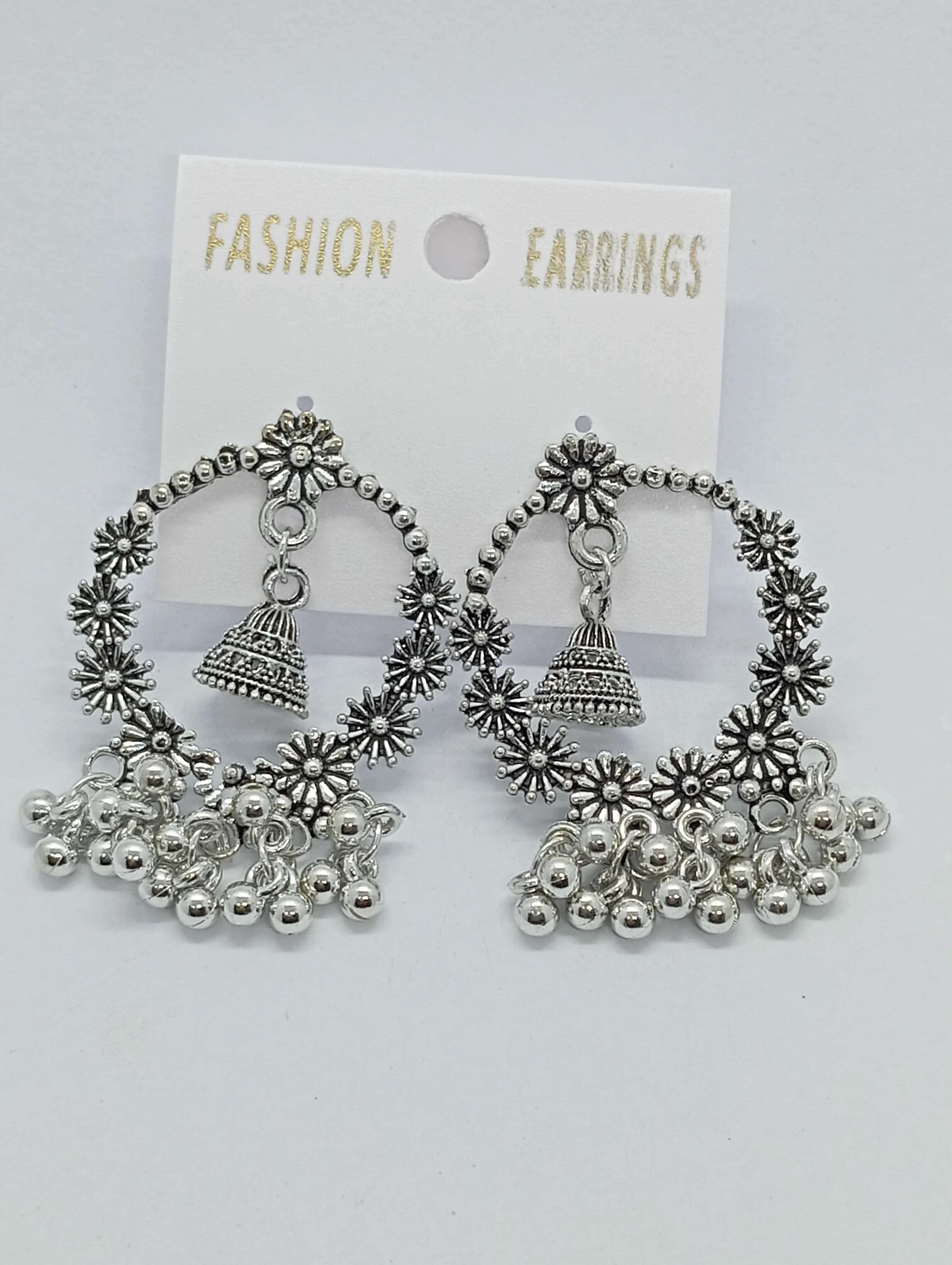 Oxidized Jhumka Earrings