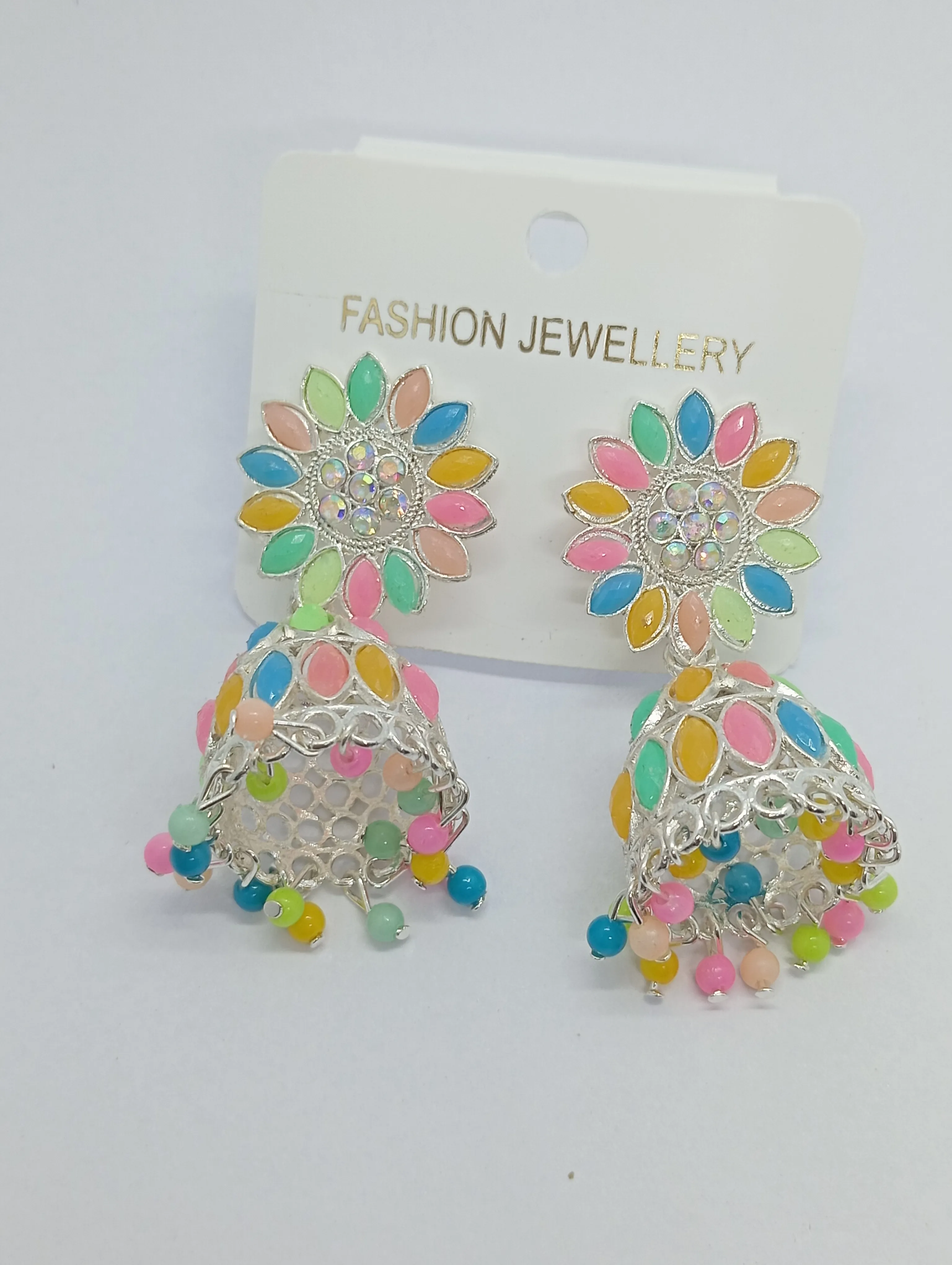 Multicolor Floral Jhumka Earrings