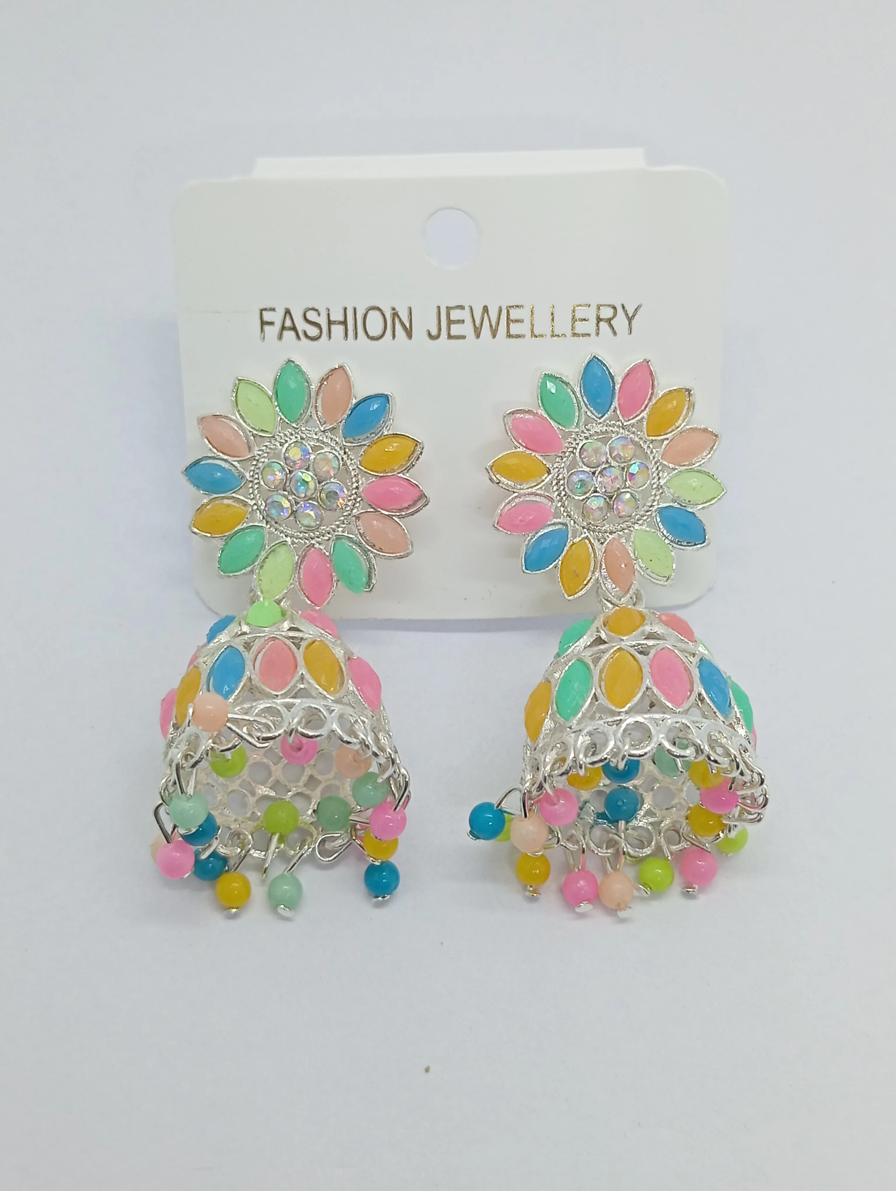 Multicolor Floral Jhumka Earrings