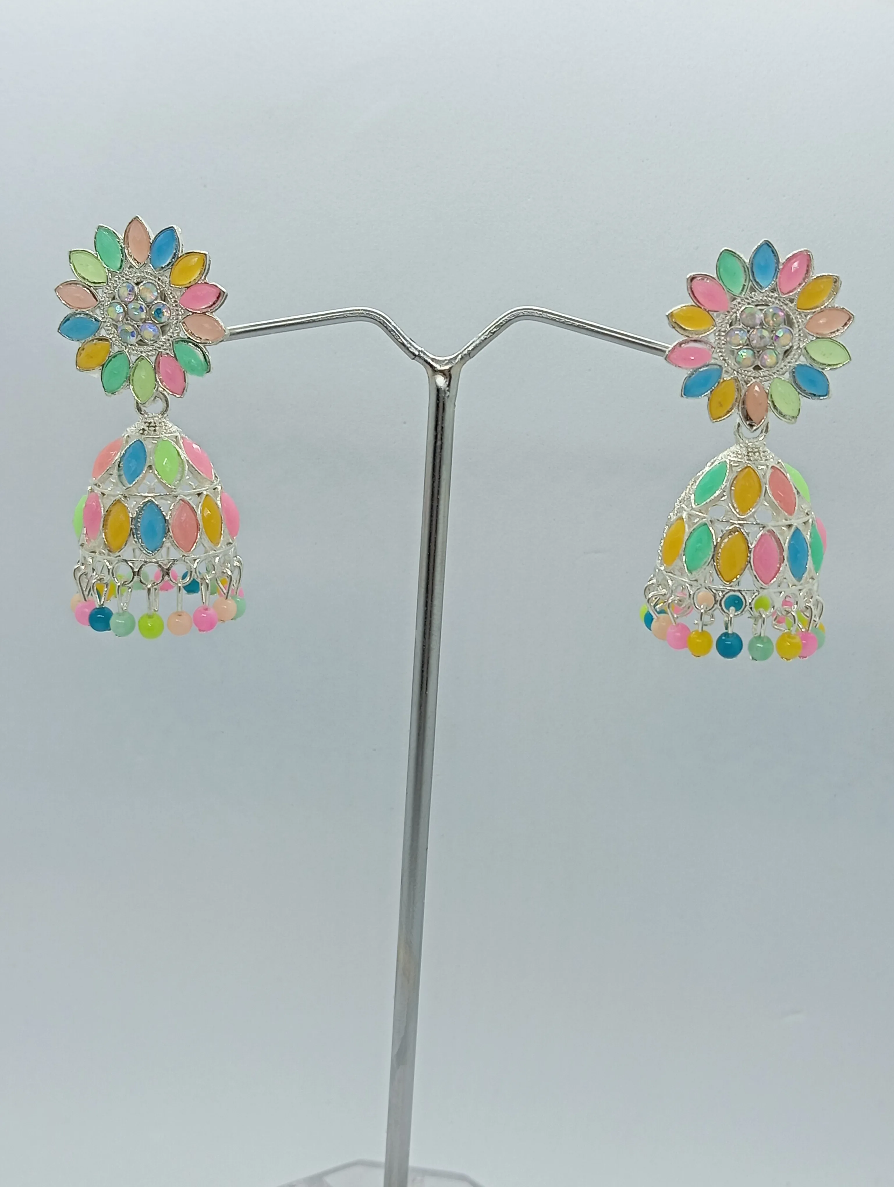 Multicolor Floral Jhumka Earrings