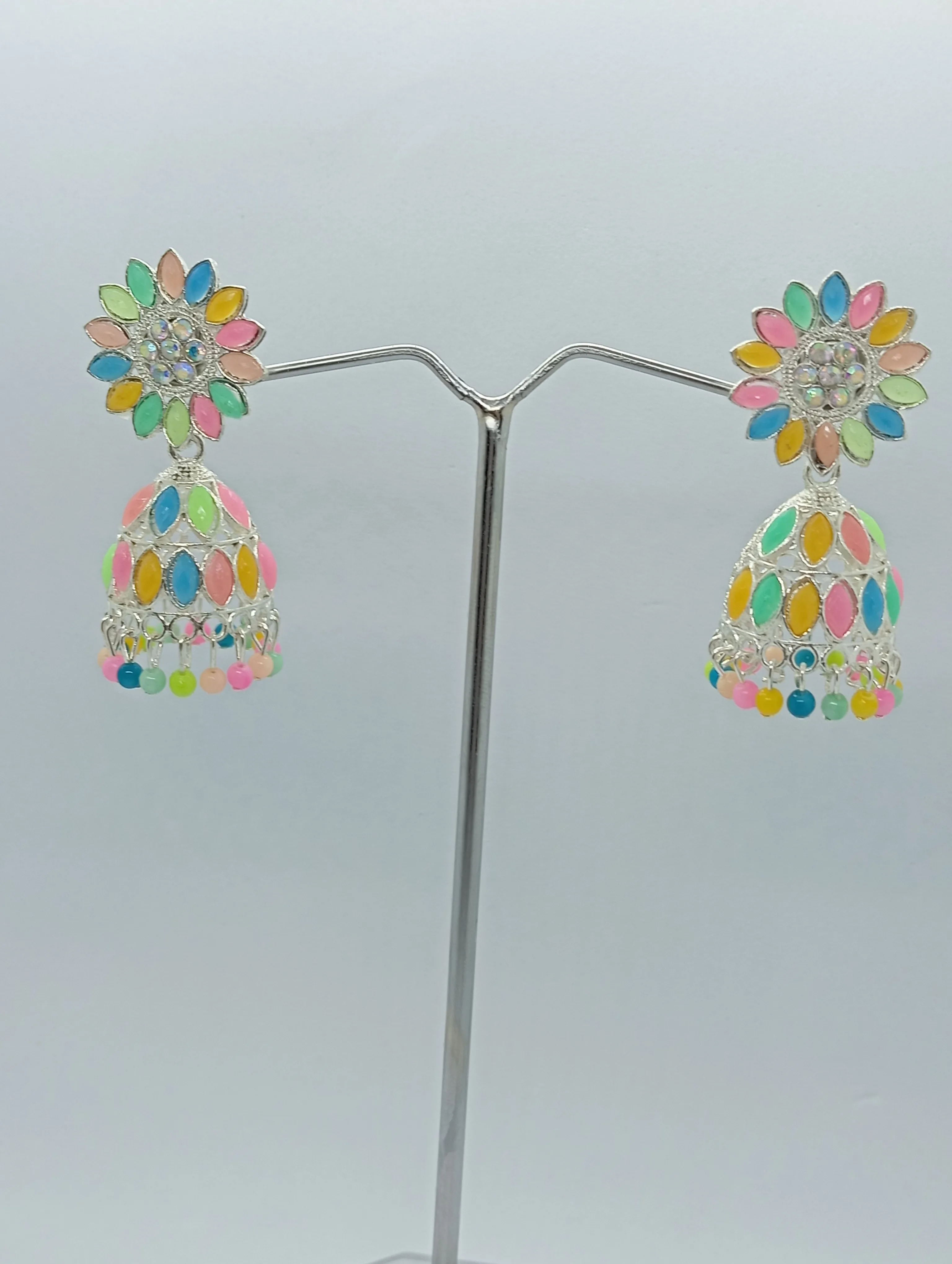 Multicolor Floral Jhumka Earrings