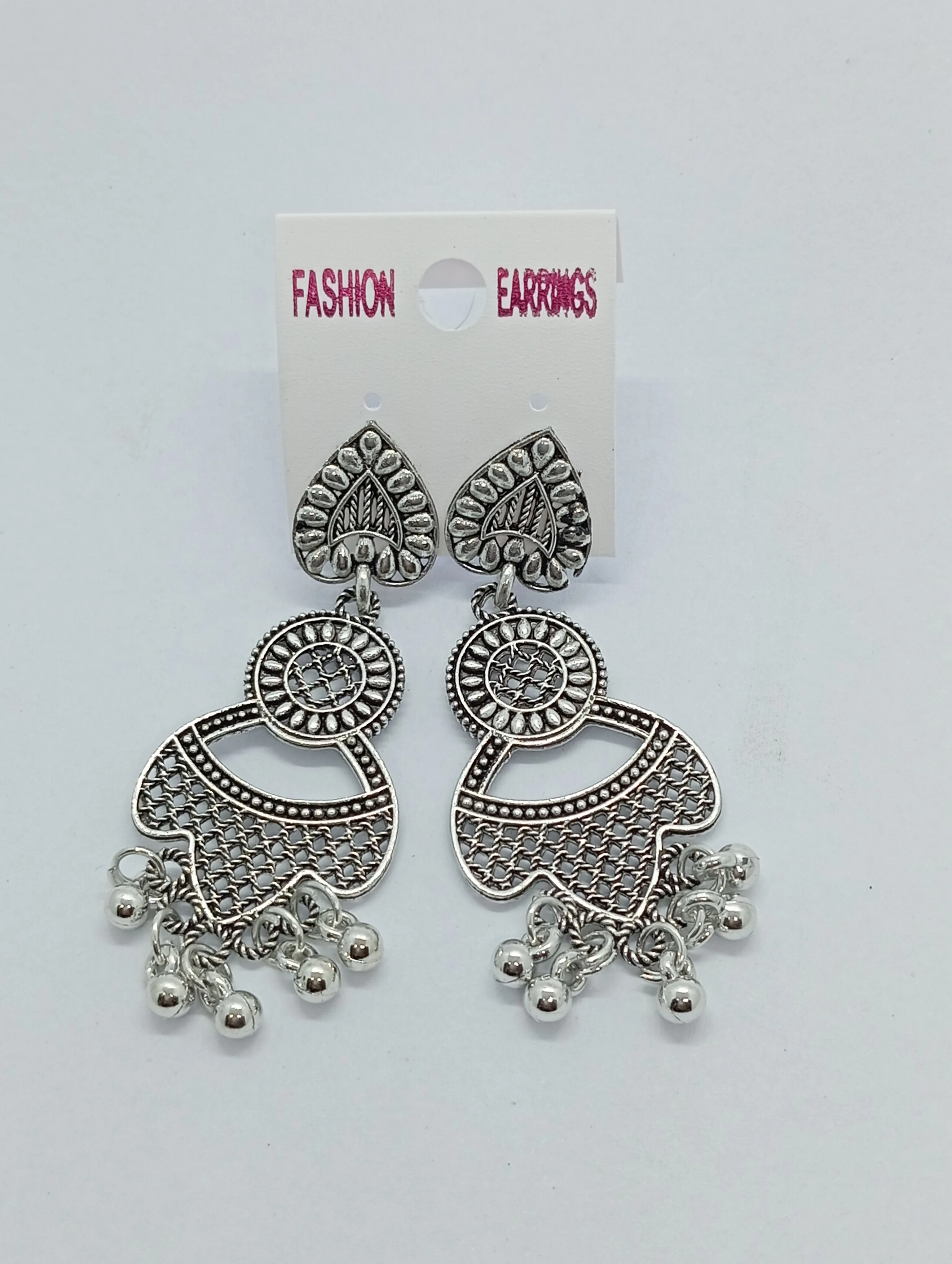 Oxidized Silver Jhumka Earrings