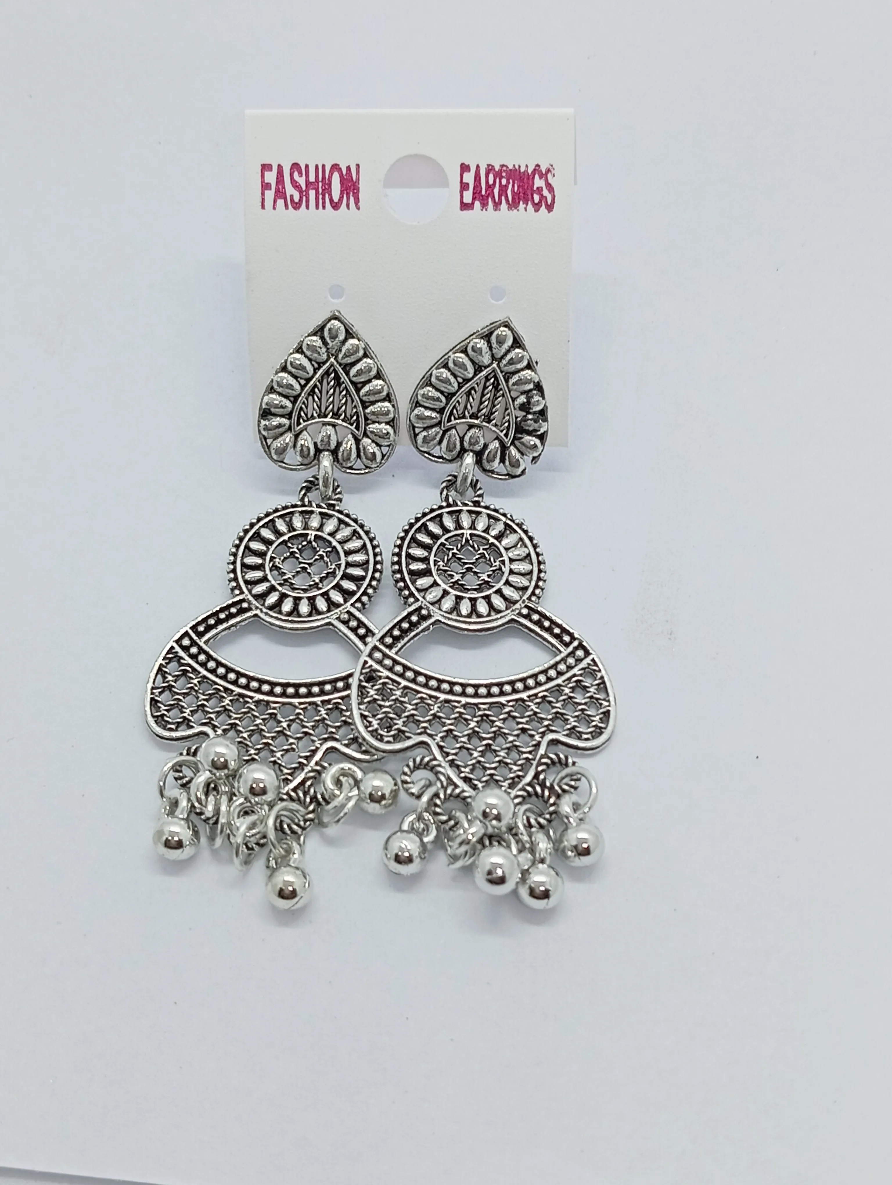 Oxidized Silver Jhumka Earrings