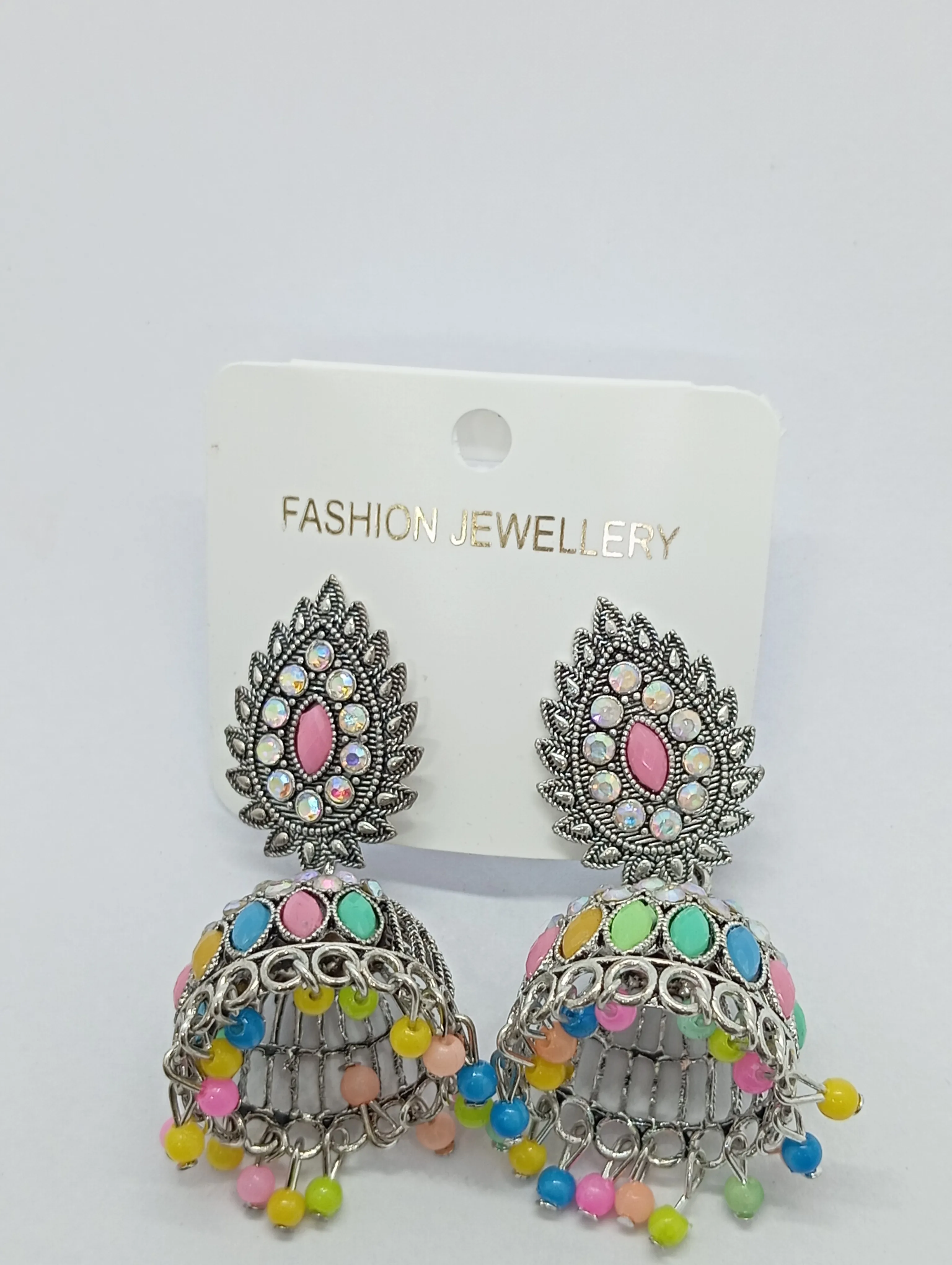 Multicolor Beaded Jhumka Earrings