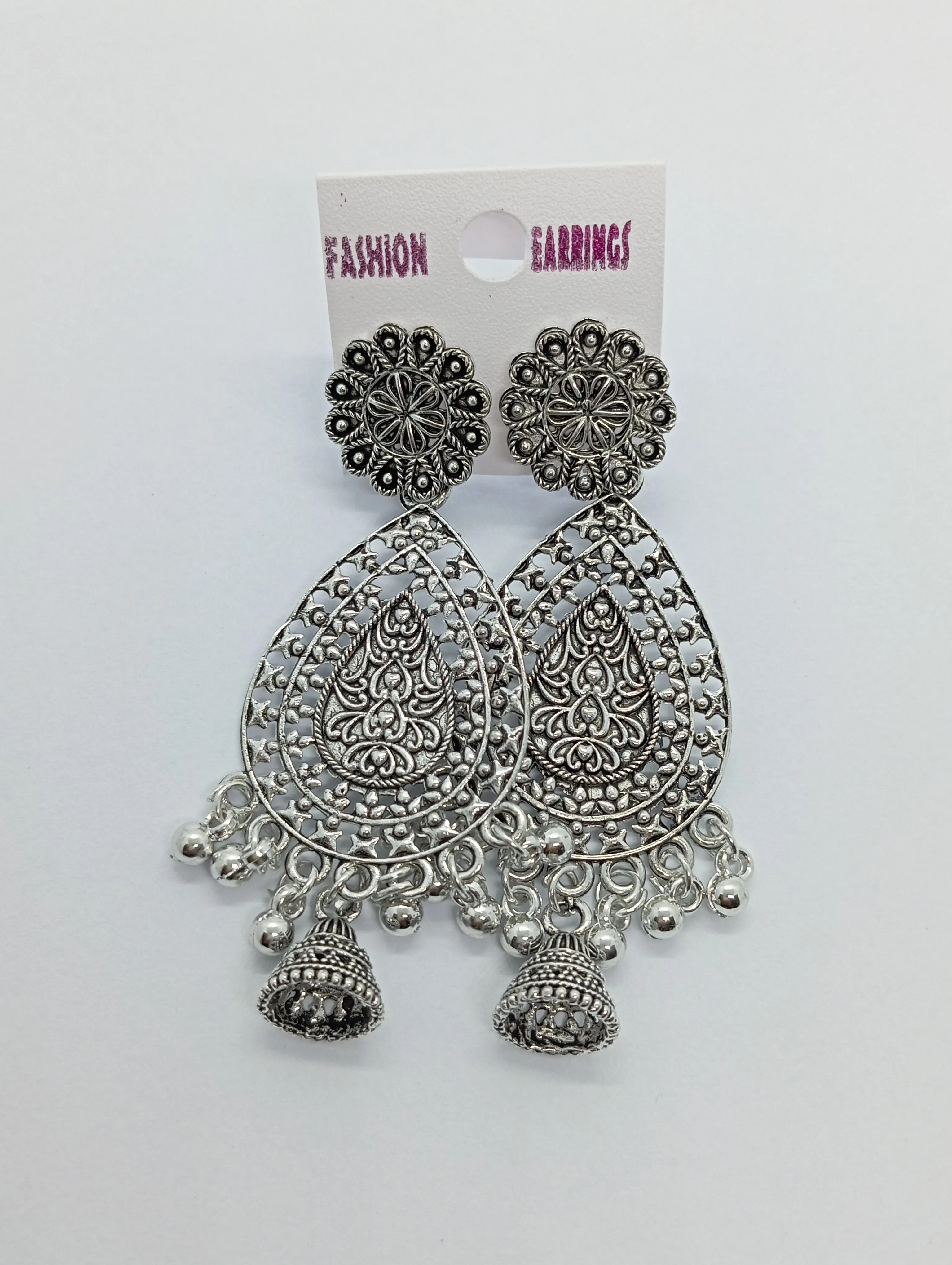 Oxidized Jhumka Earrings