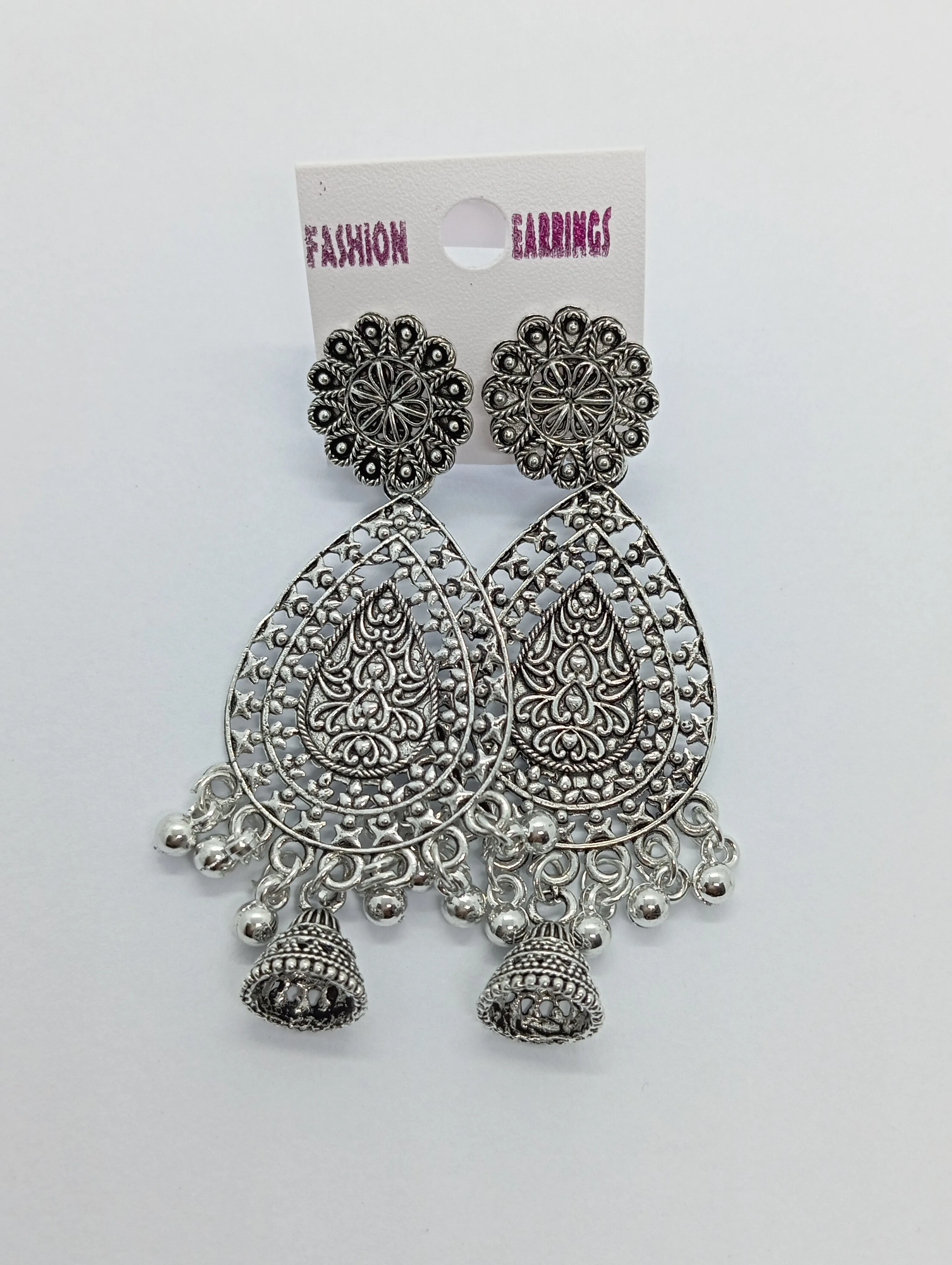 Oxidized Jhumka Earrings