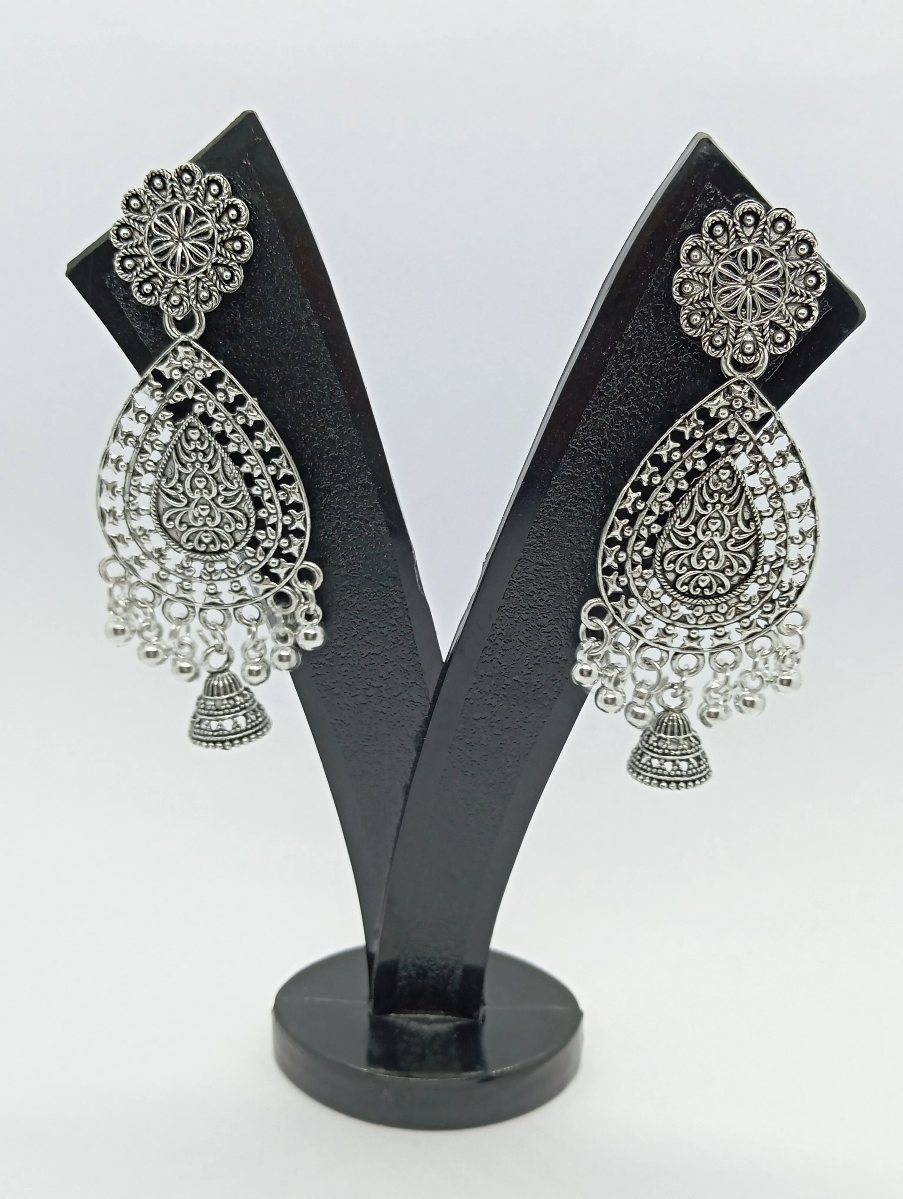 Oxidized Jhumka Earrings
