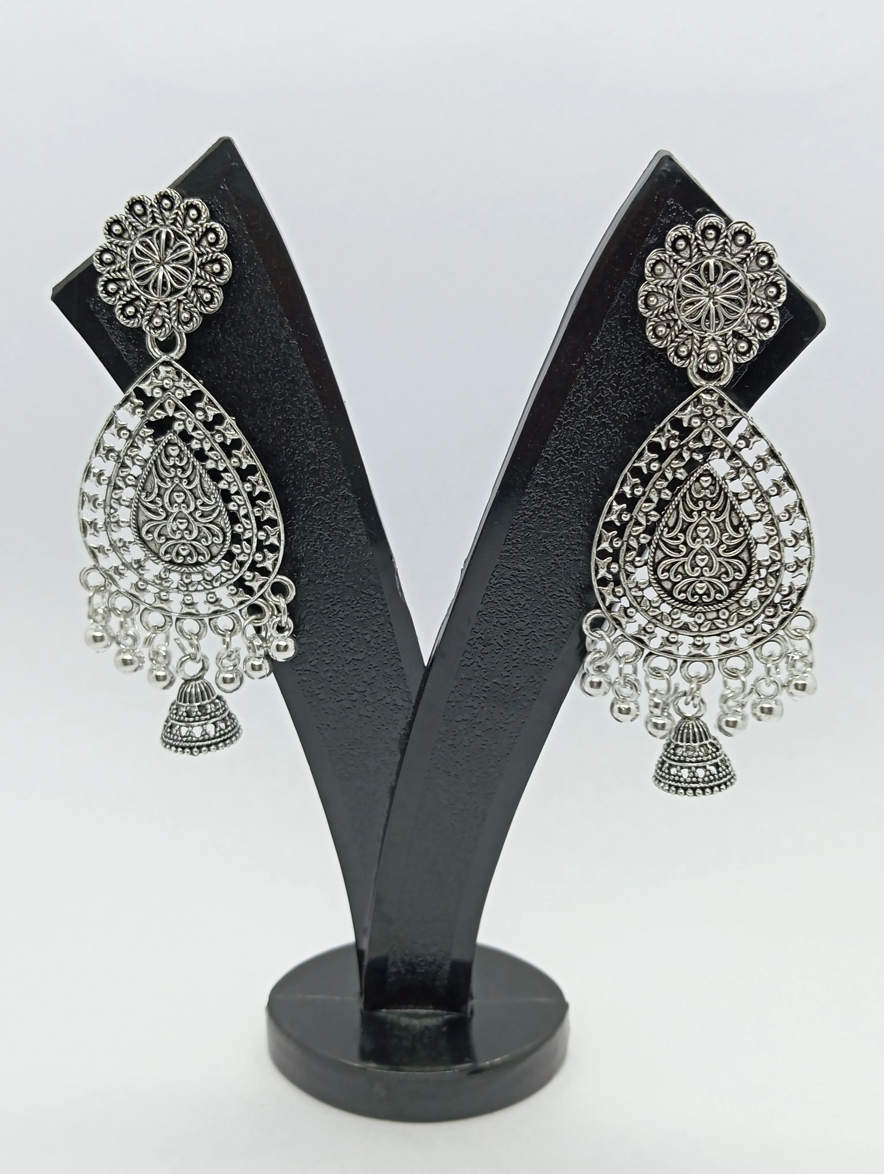 Oxidized Jhumka Earrings