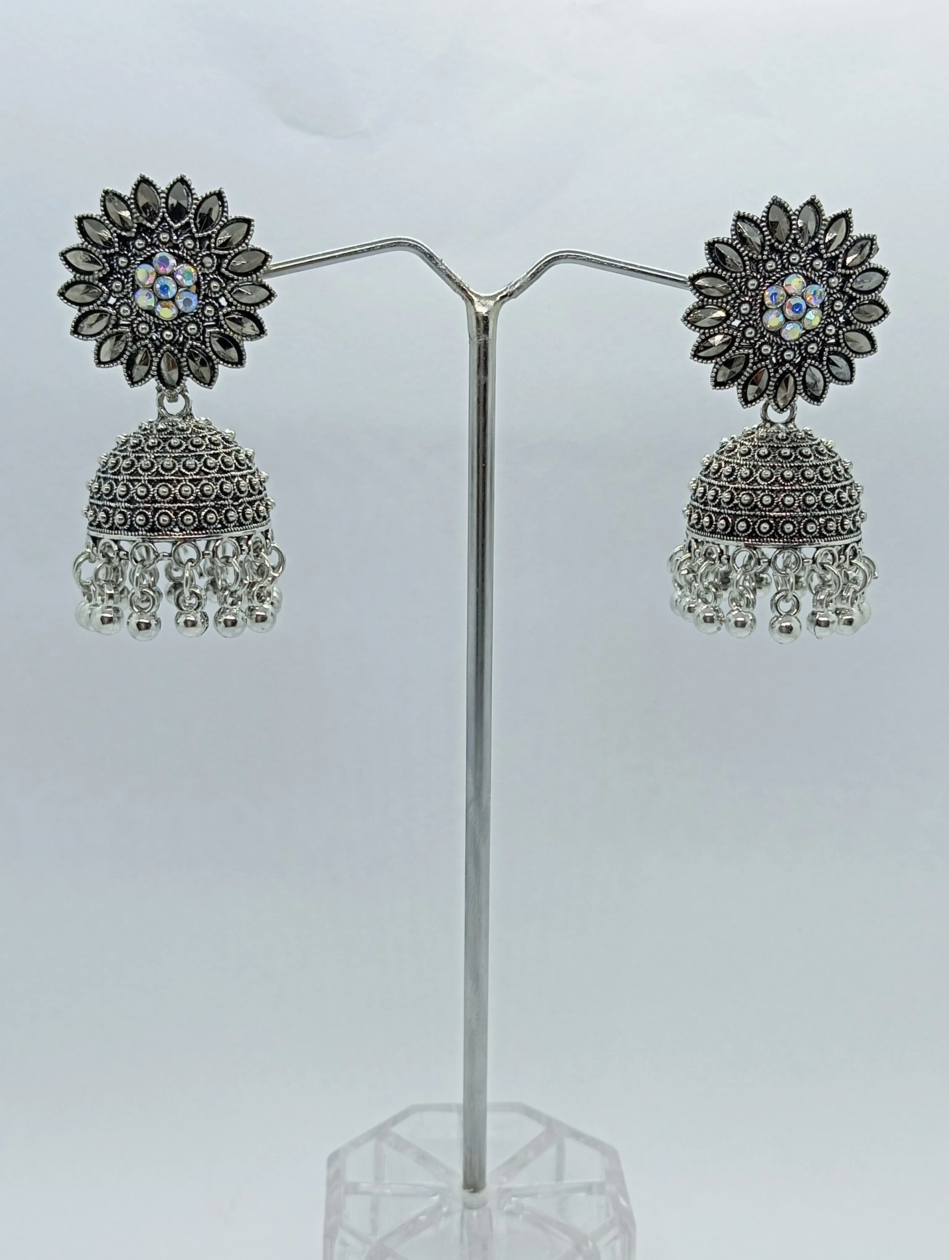 Oxidized Jhumka Earrings