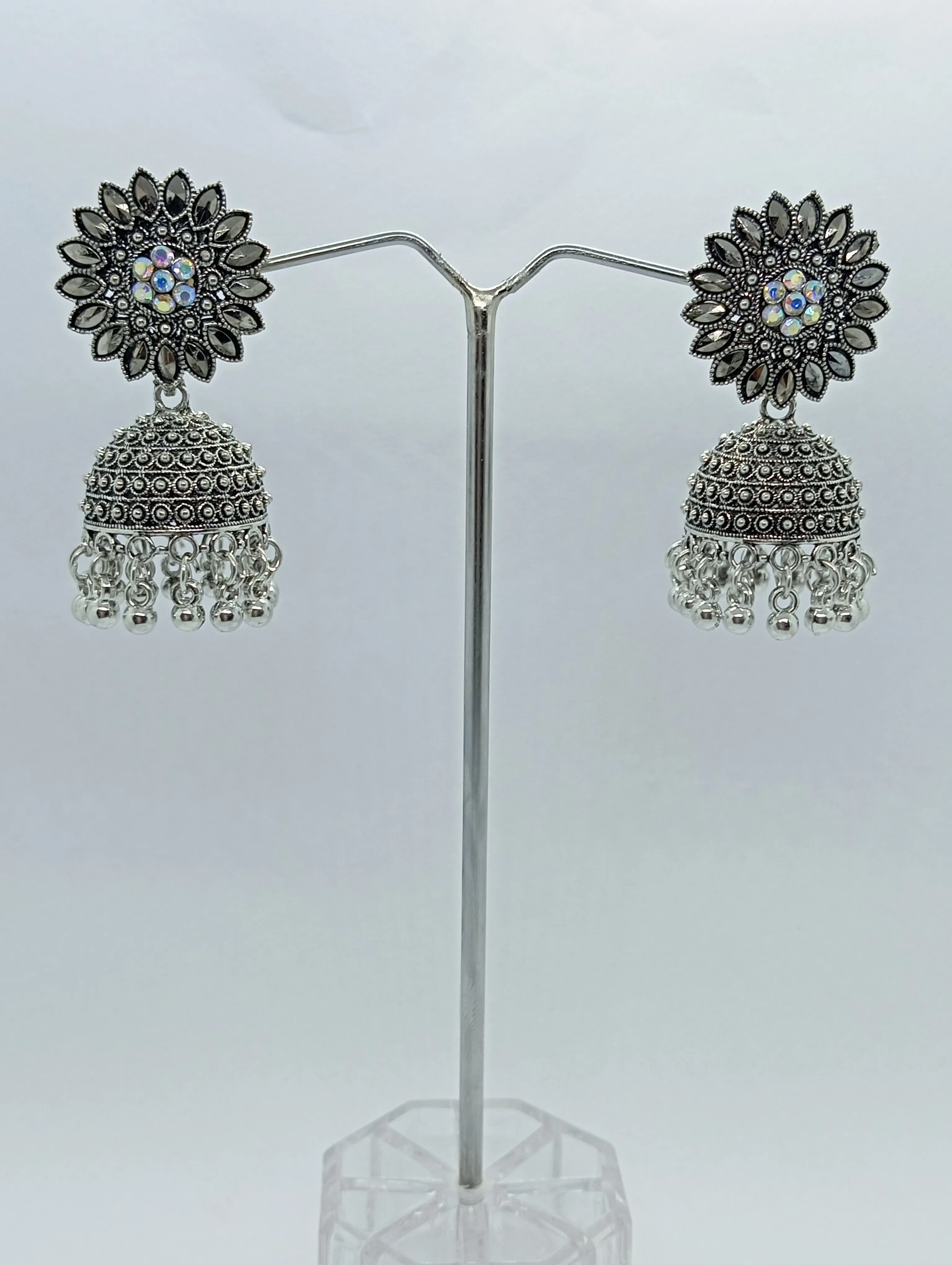 Oxidized Jhumka Earrings