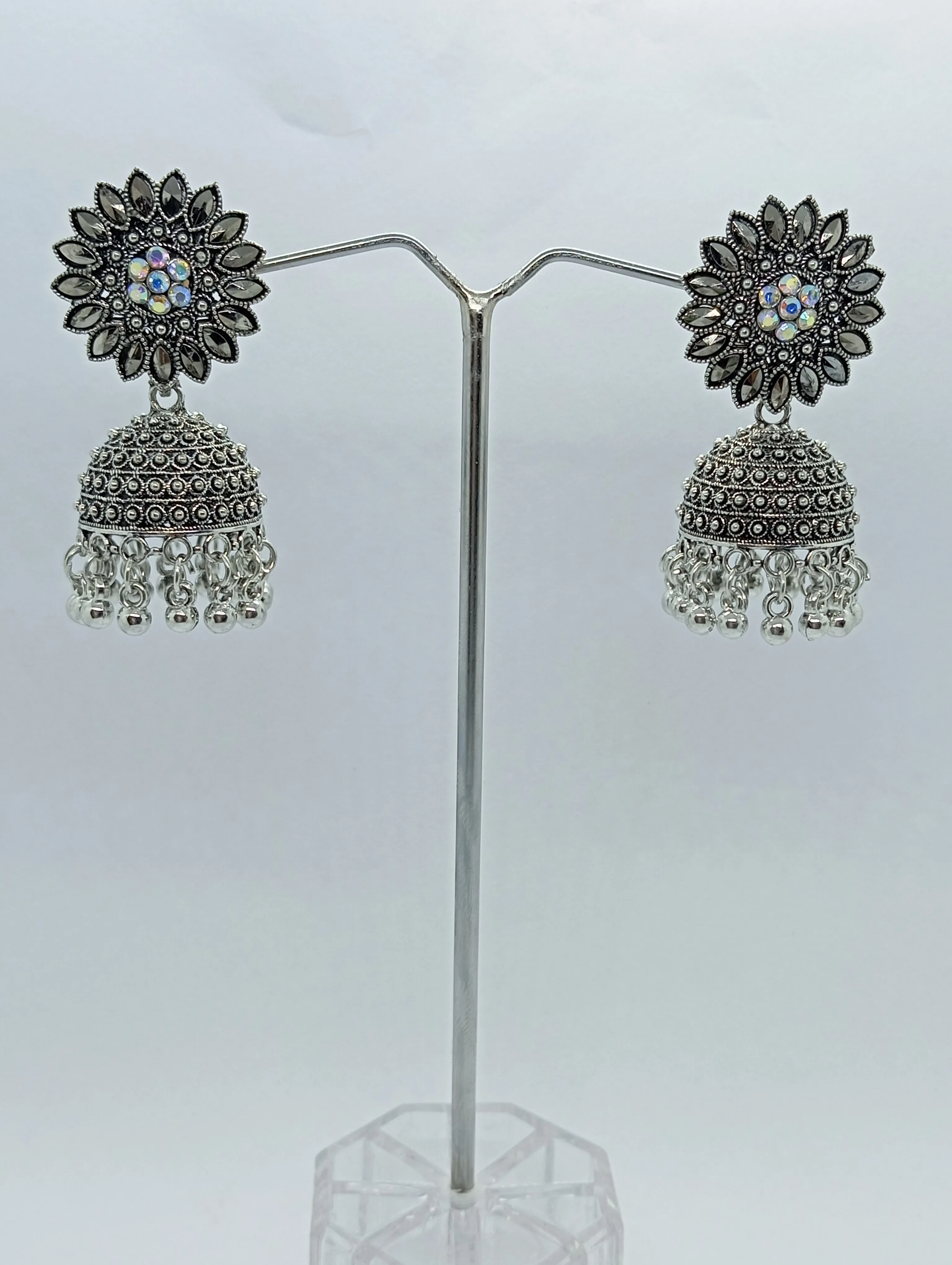 Oxidized Jhumka Earrings