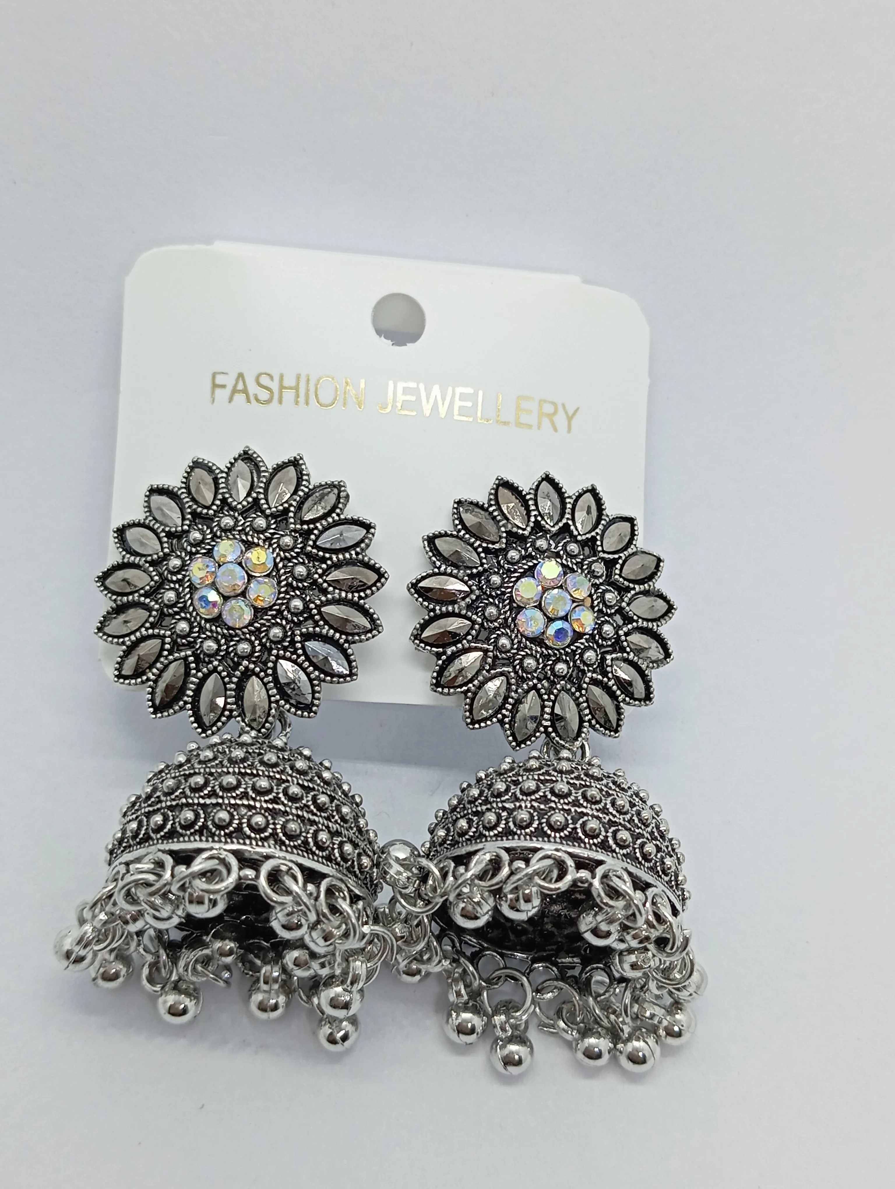 Oxidized Jhumka Earrings