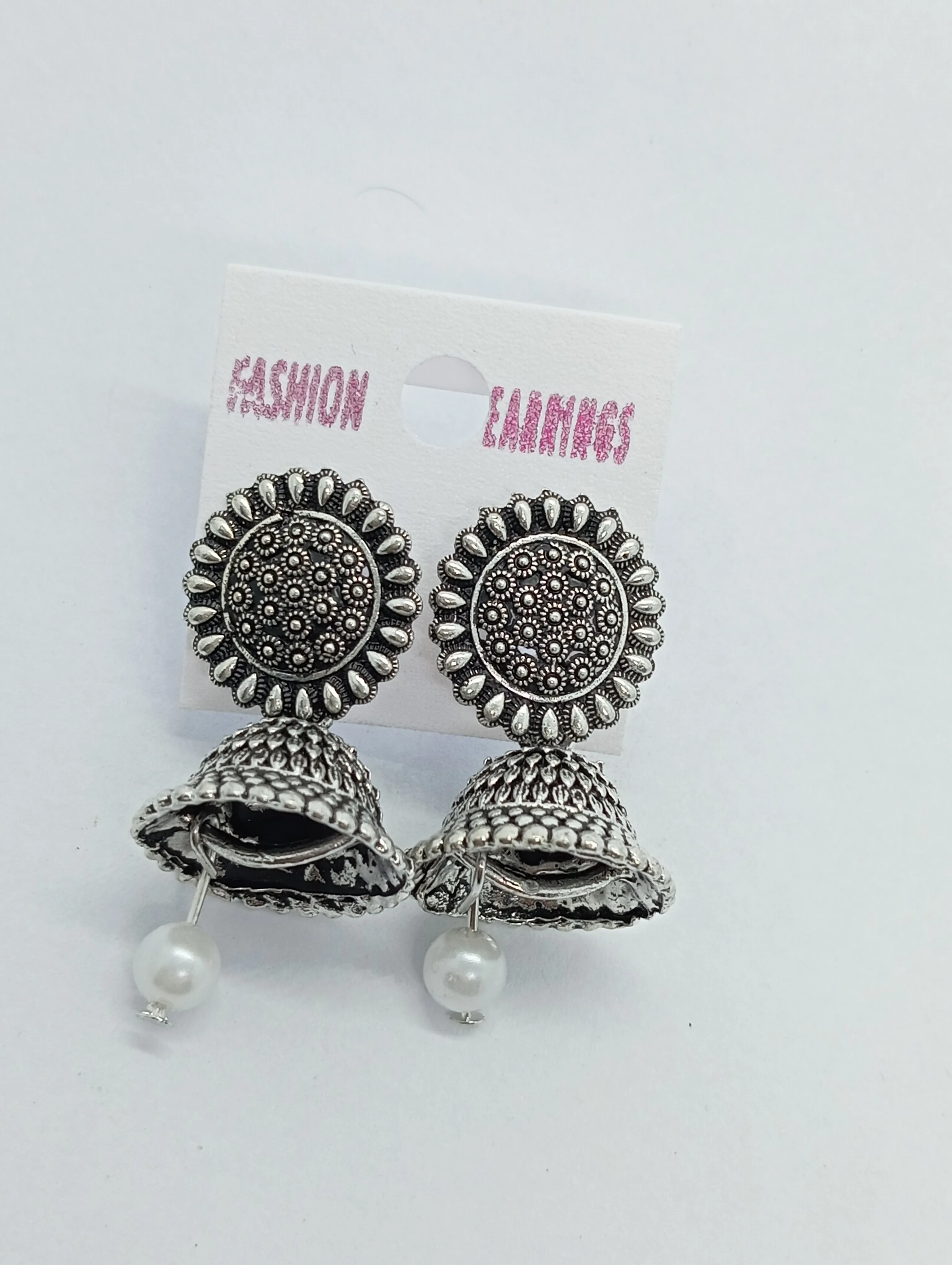 Oxidized Jhumka Earrings