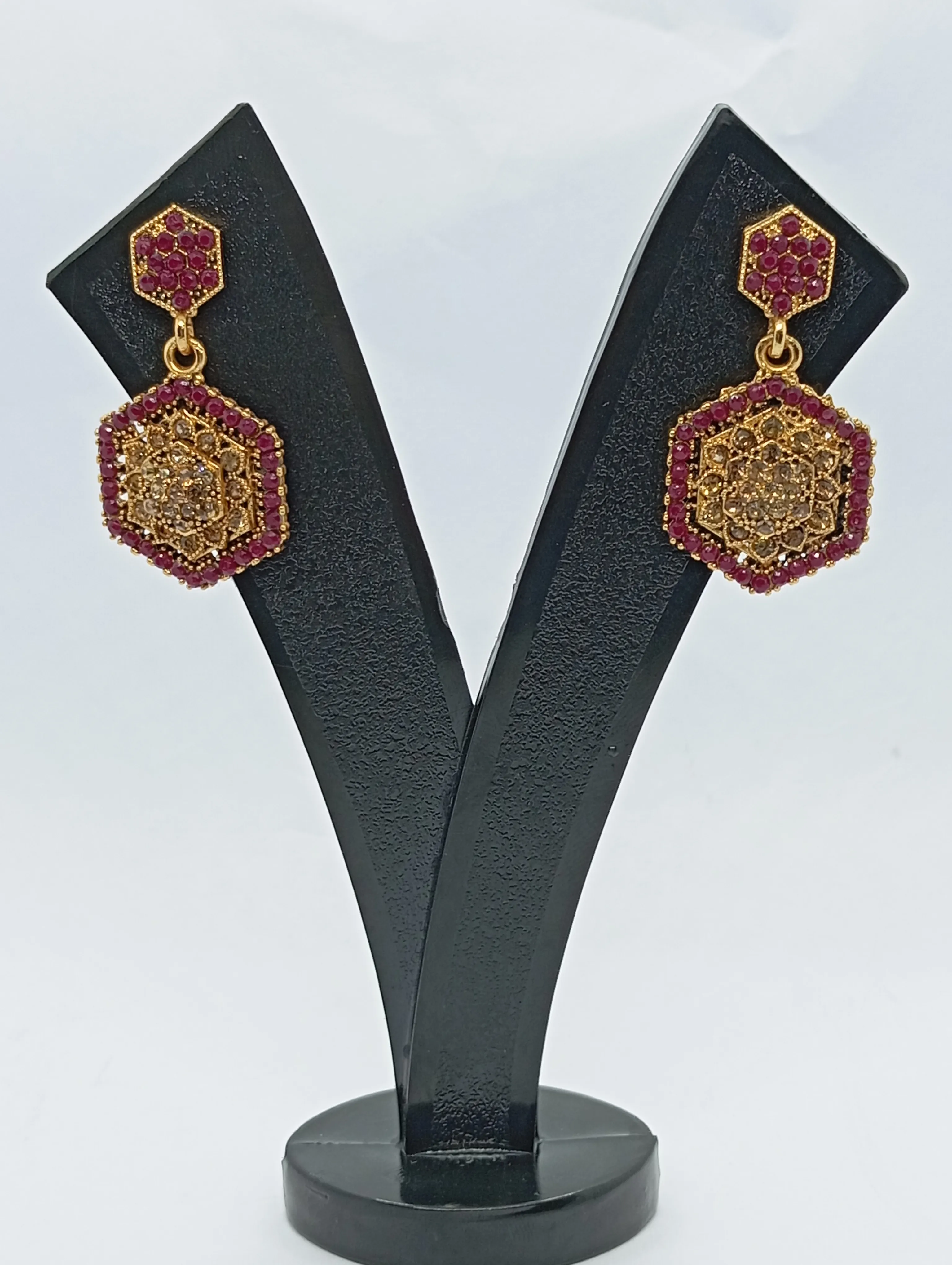 Dhuni Hexagonal Drop Earrings