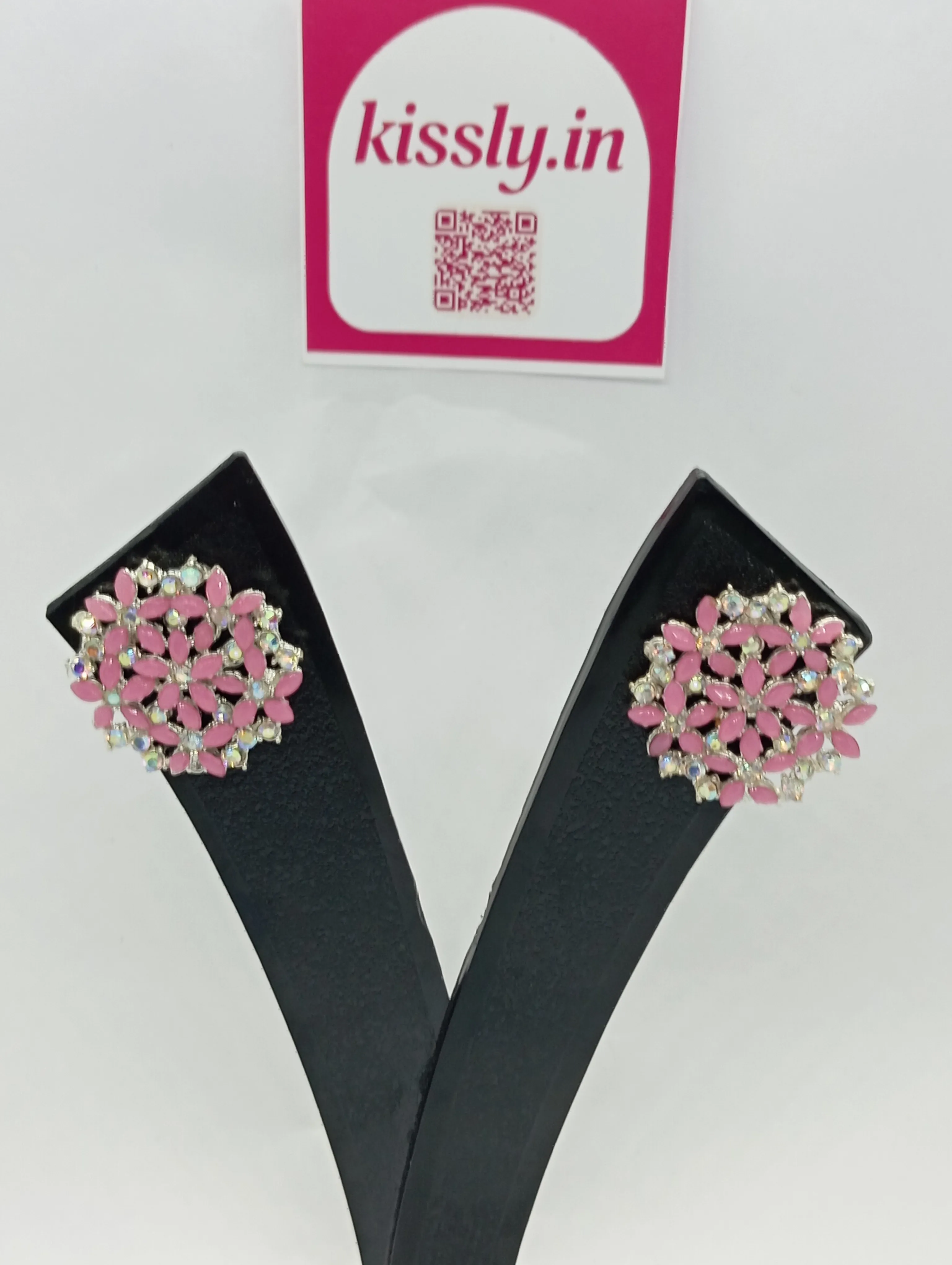 Floral Pink Stud Earrings