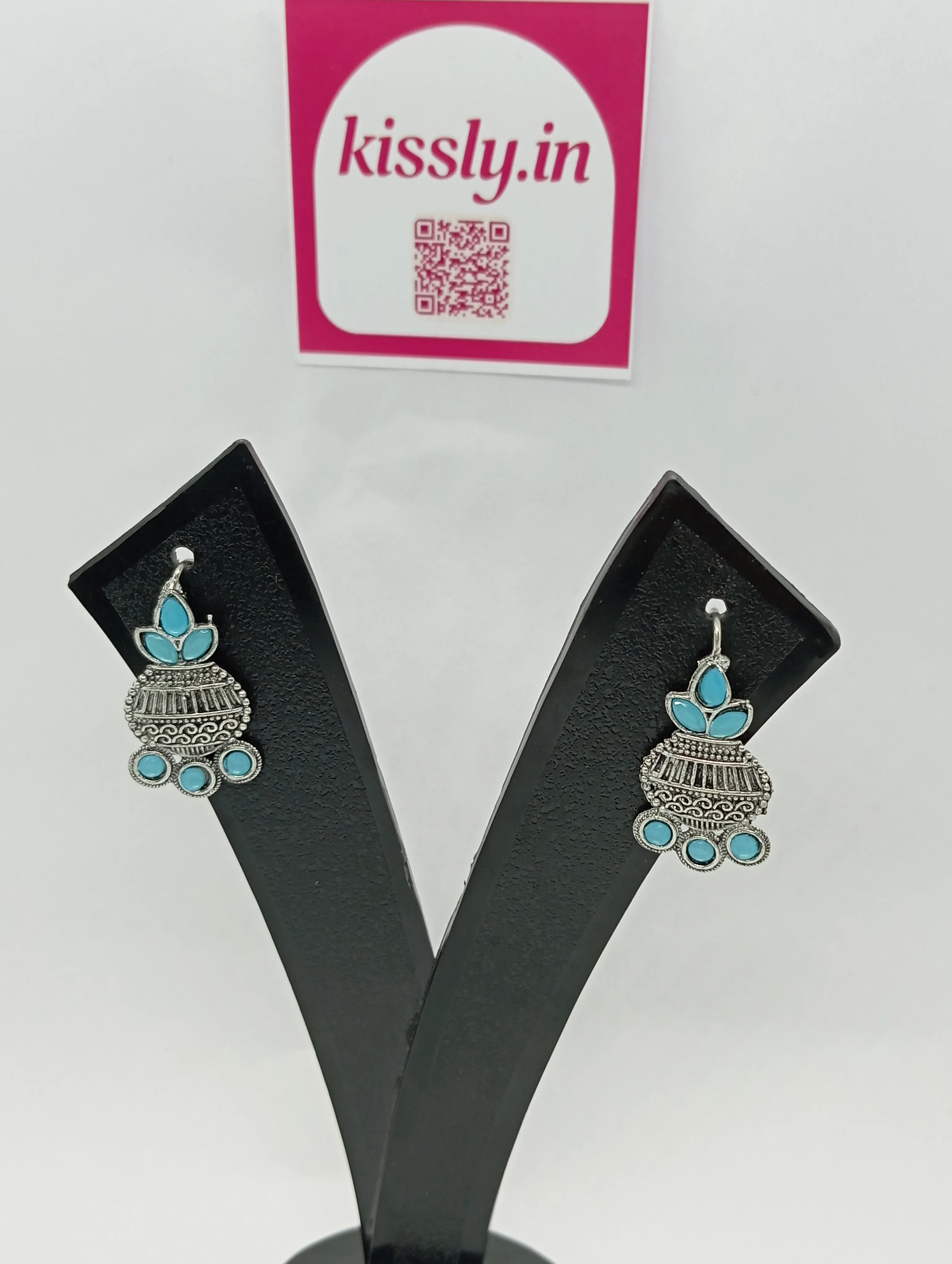 Oxidized Jhumka Earrings