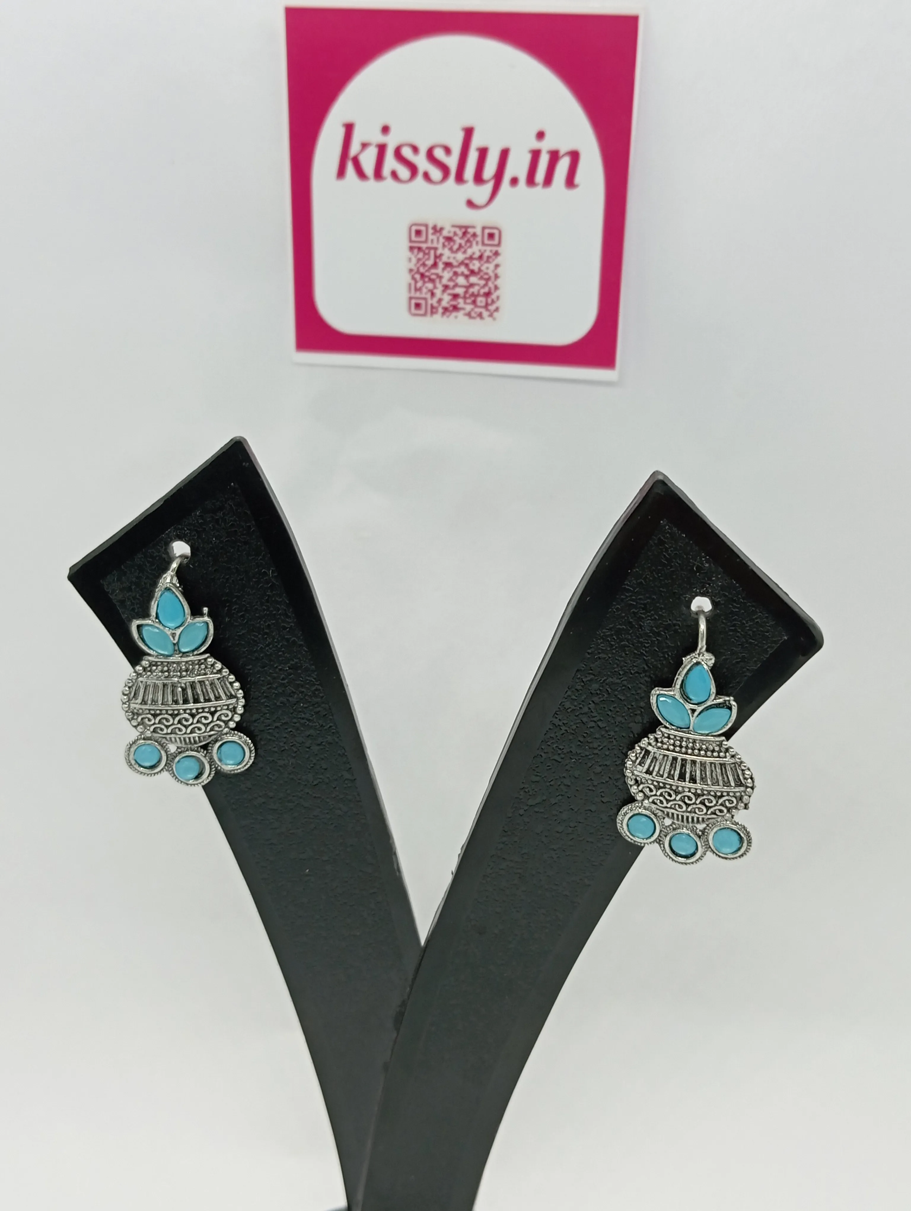 Oxidized Jhumka Earrings