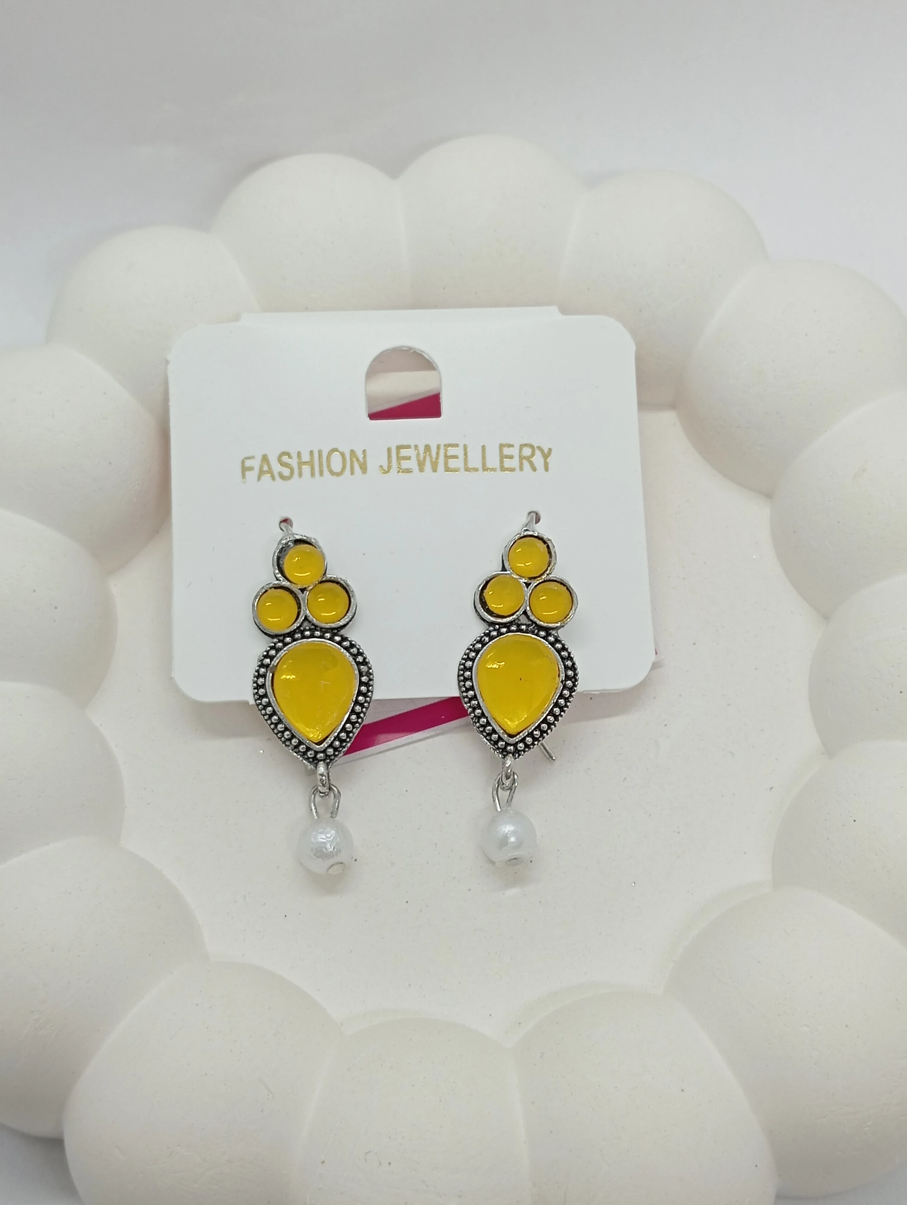 Yellow Teardrop Dangle Earrings