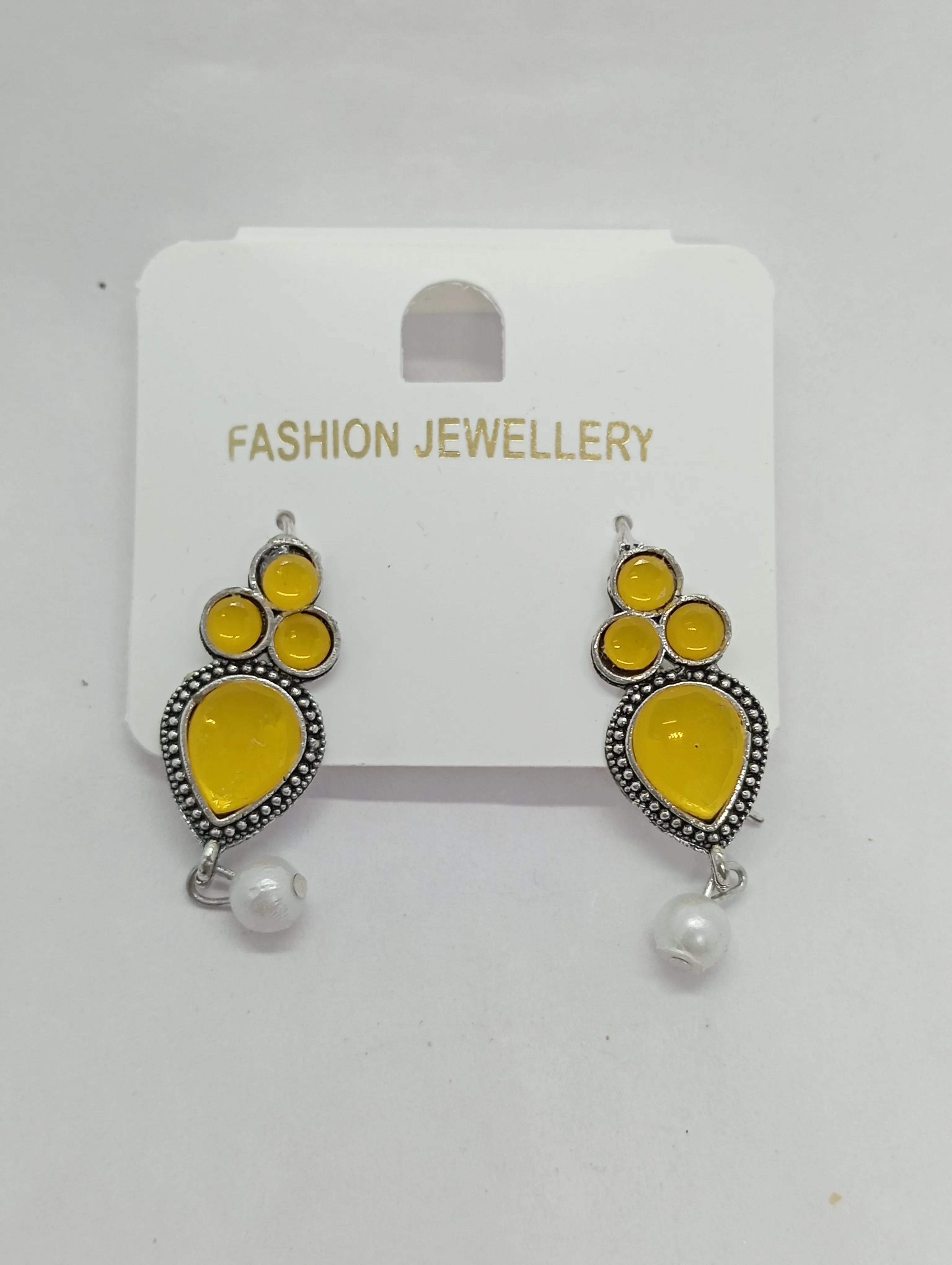 Yellow Teardrop Dangle Earrings