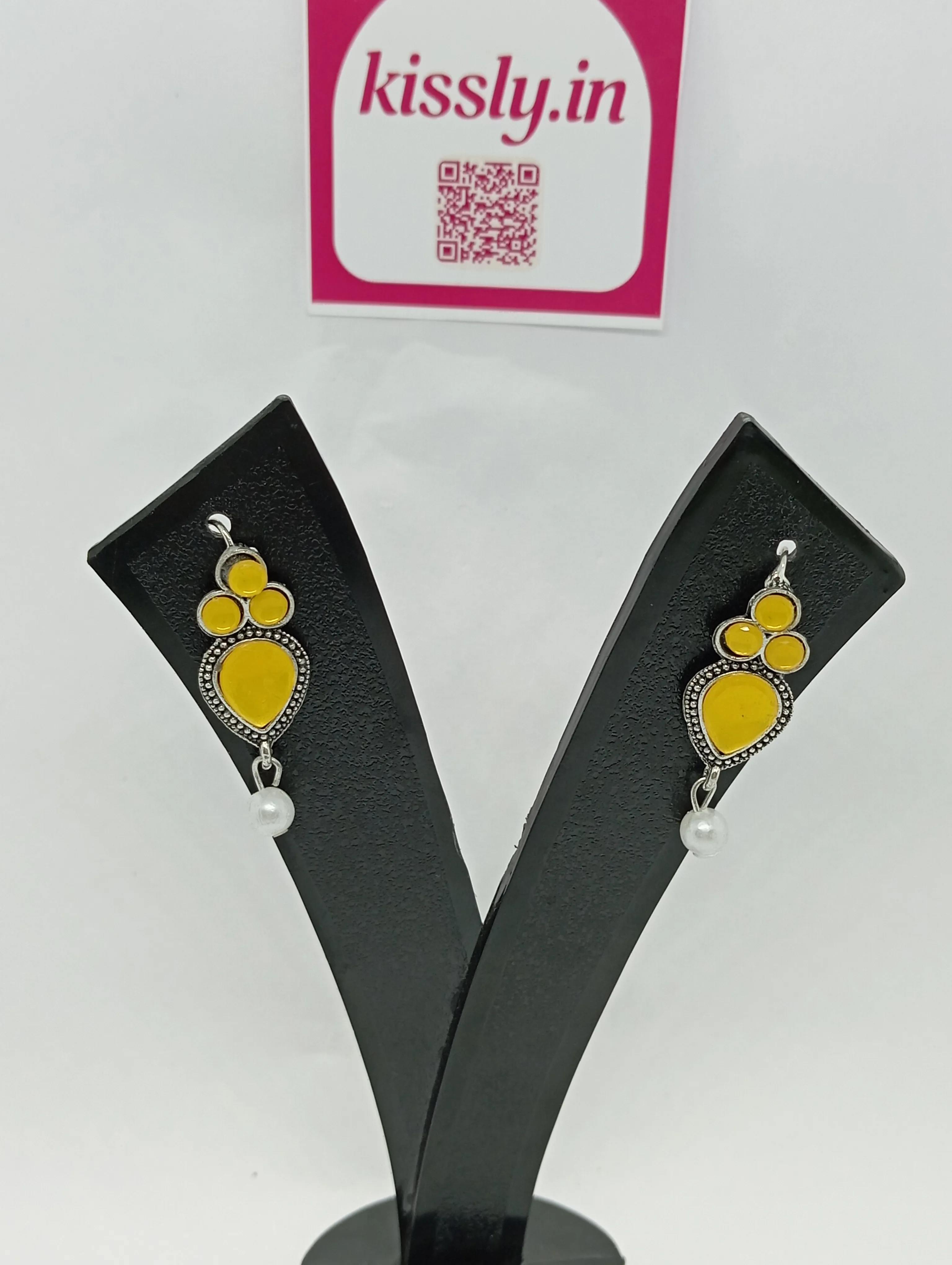 Yellow Teardrop Dangle Earrings