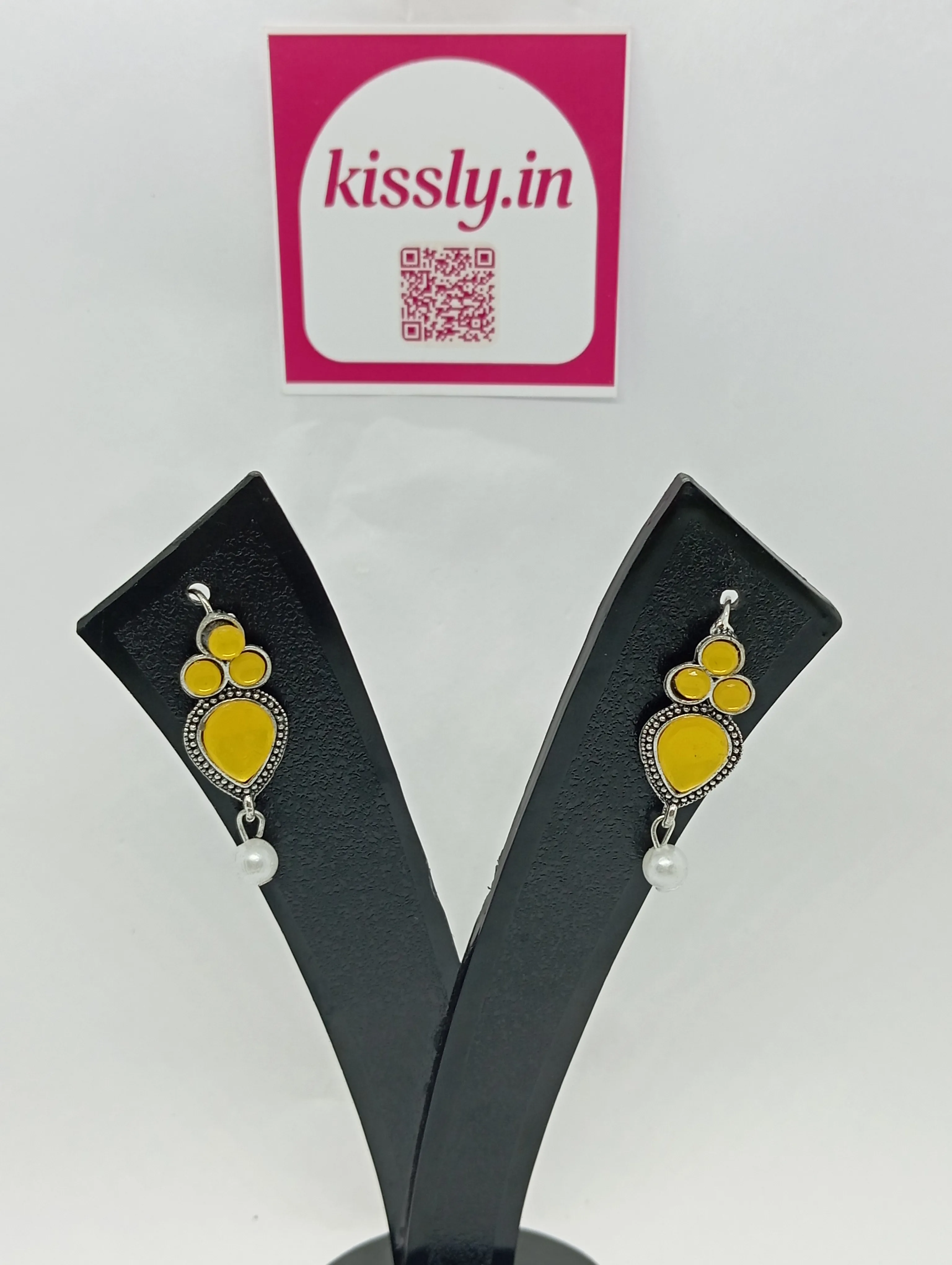 Yellow Teardrop Dangle Earrings