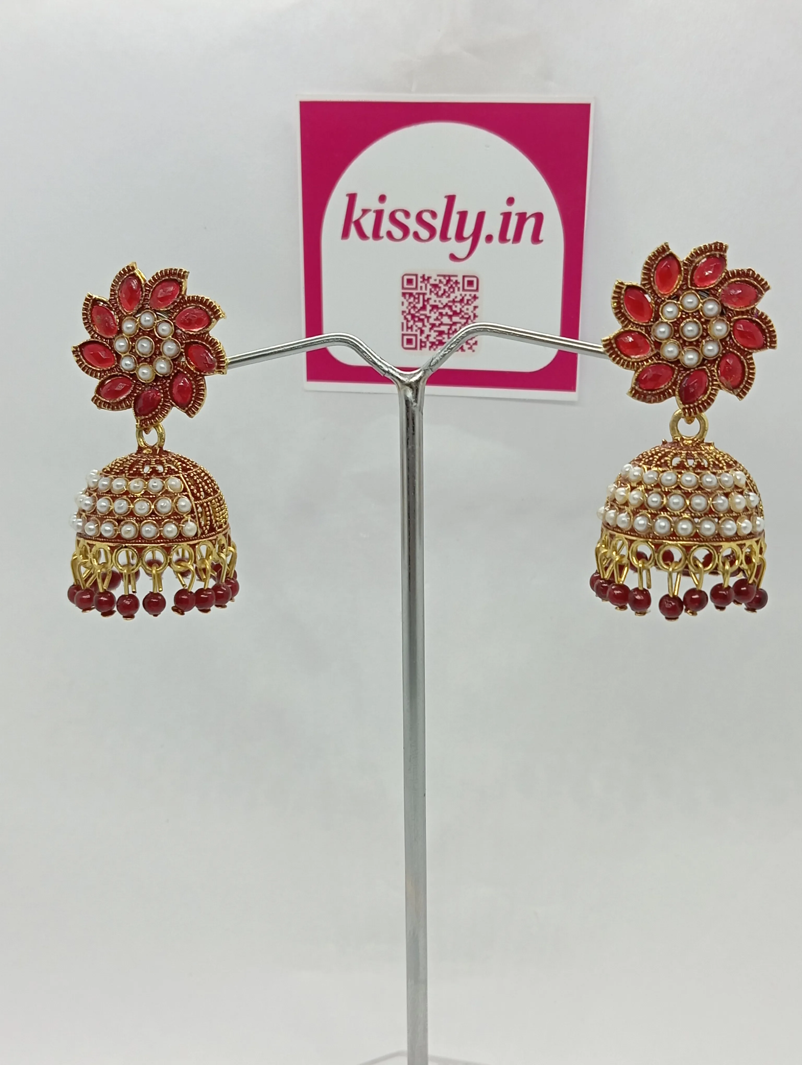 Floral Jhumka Earrings