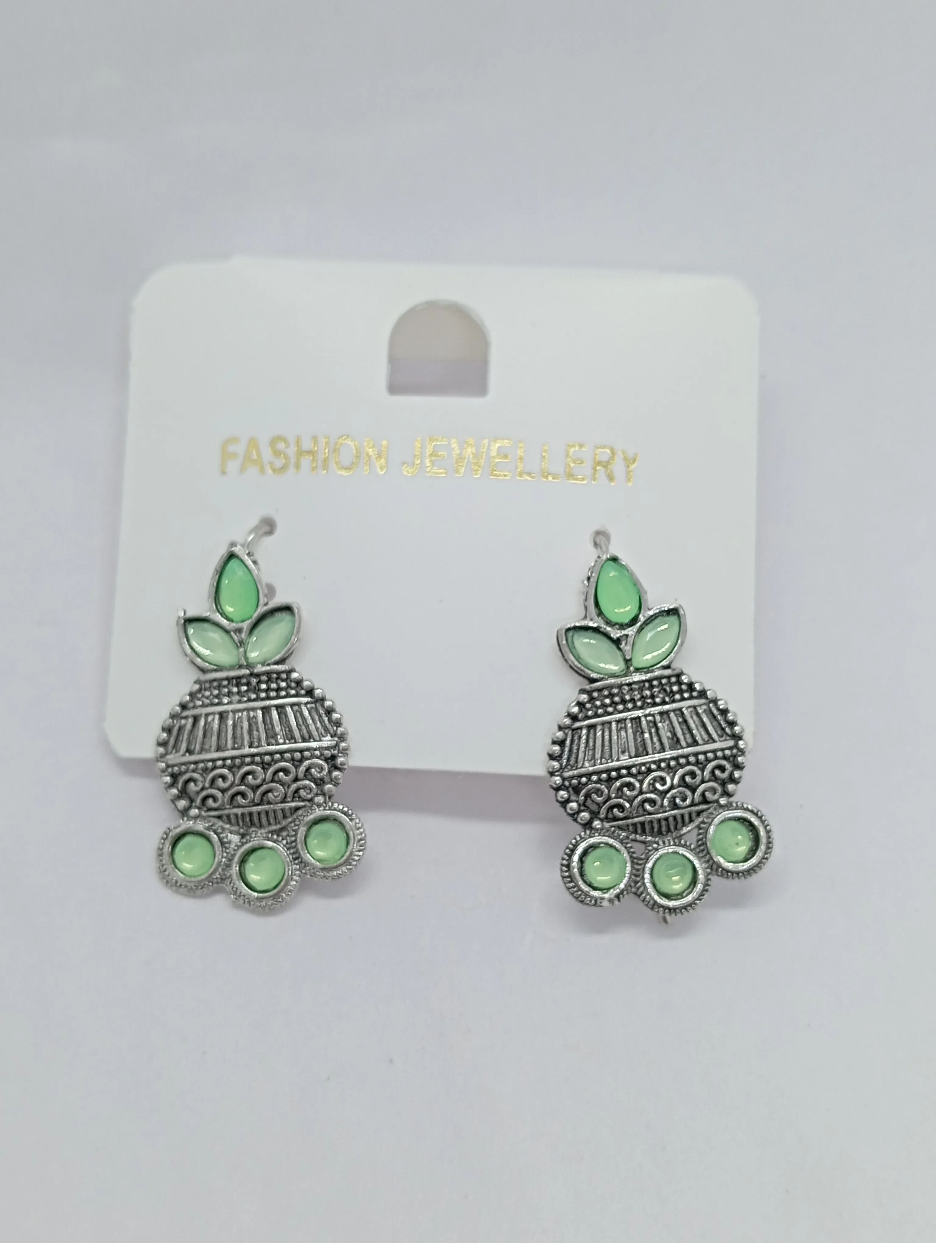 Oxidized Silver Jhumka Earrings