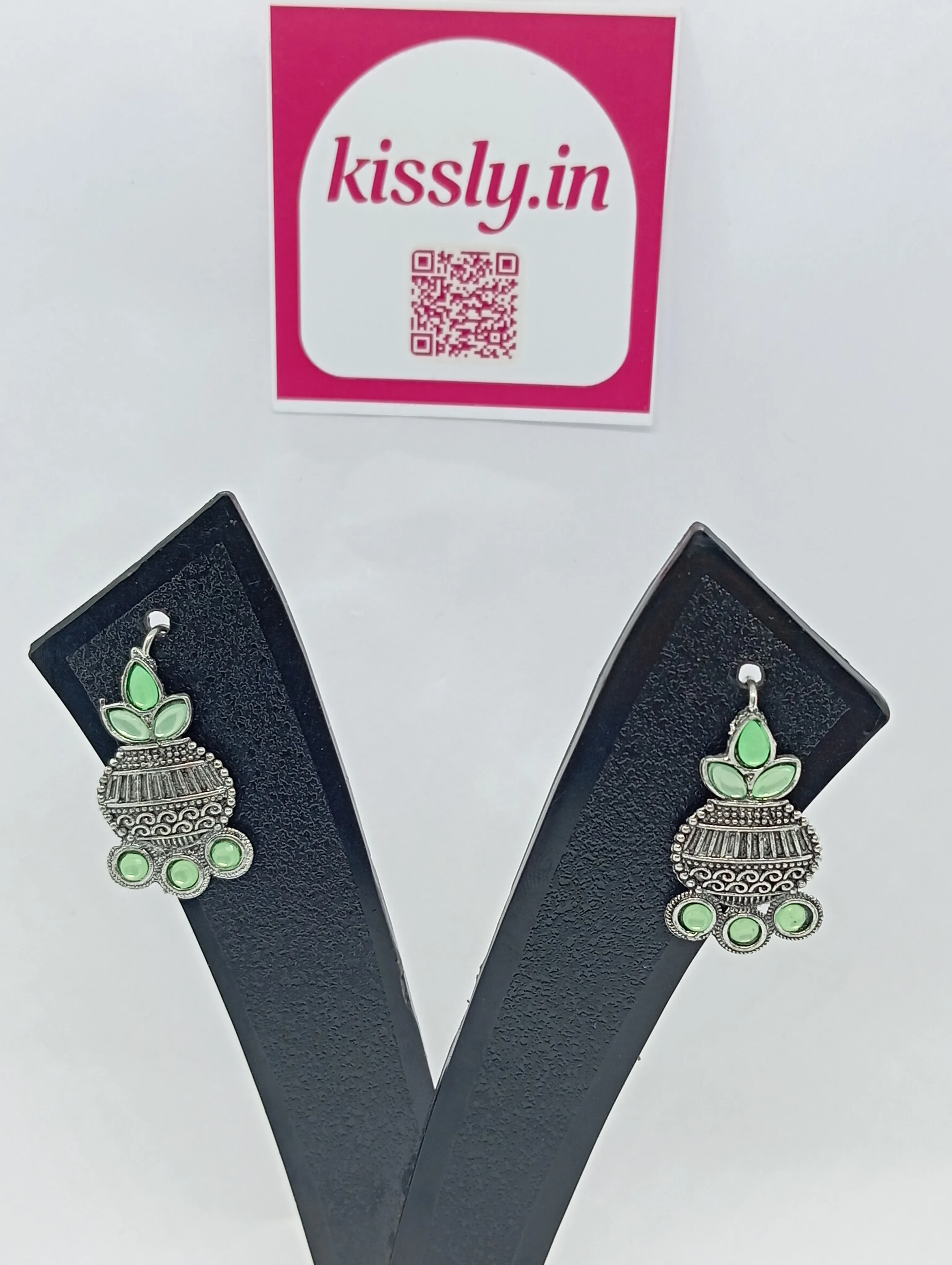 Oxidized Silver Jhumka Earrings