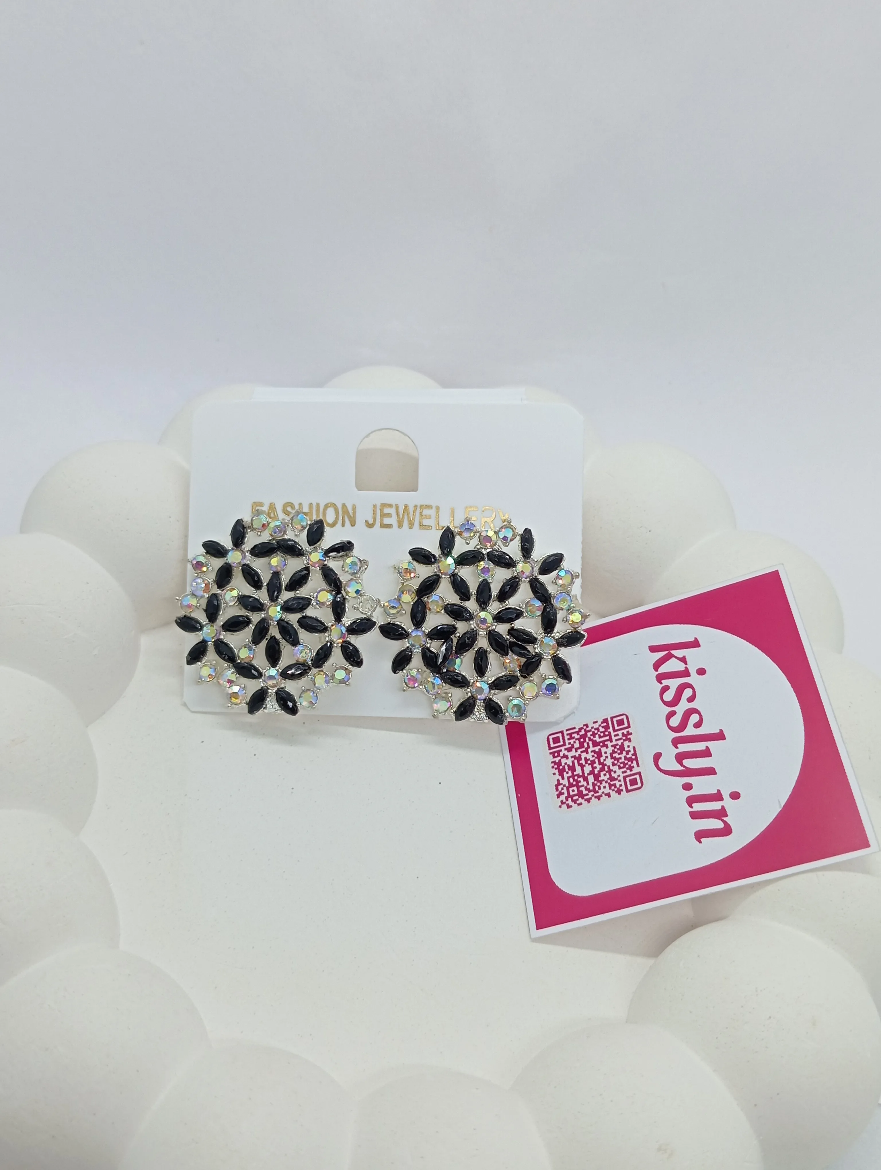 Floral Crystal Stud Earrings