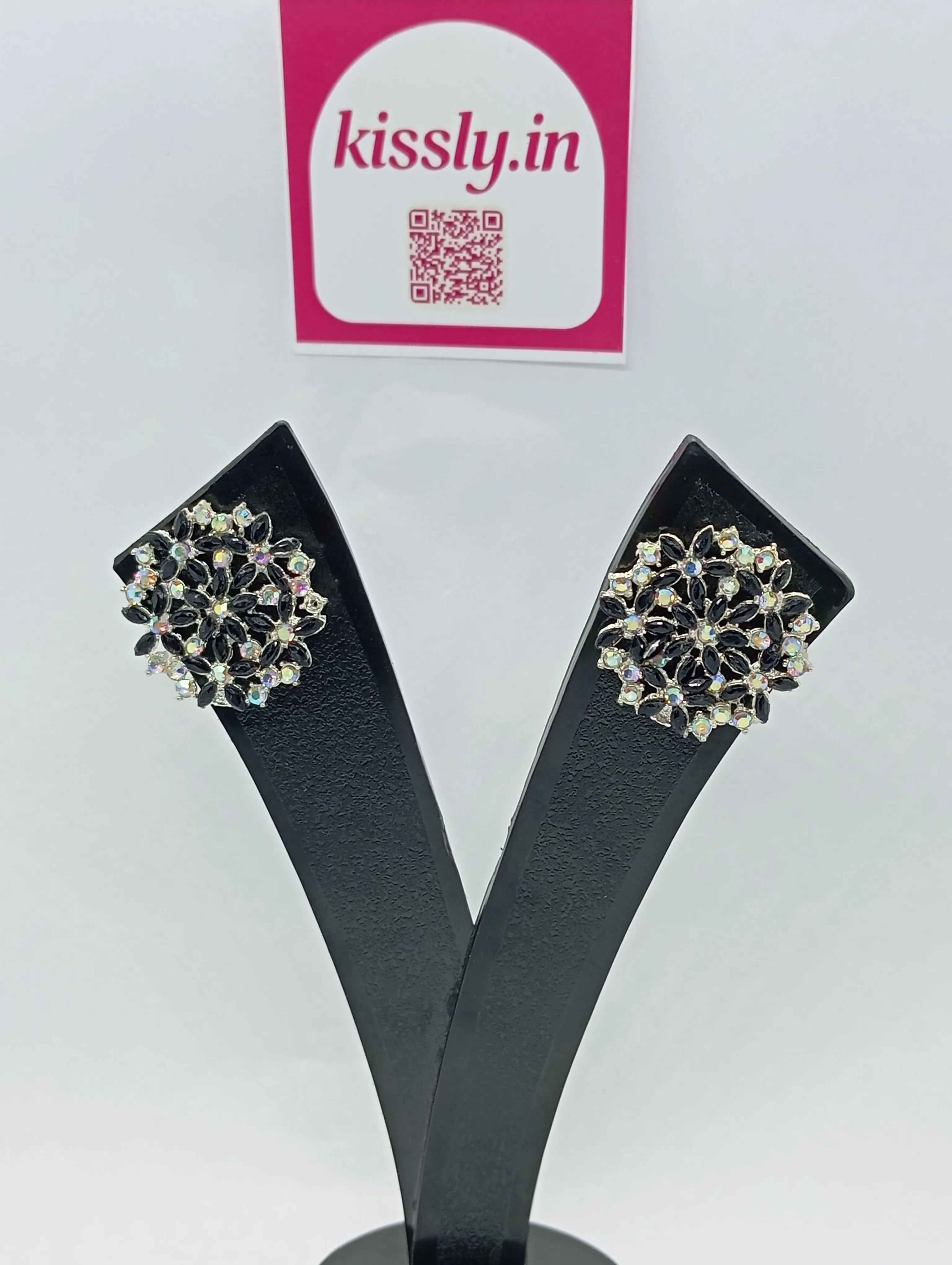 Floral Crystal Stud Earrings