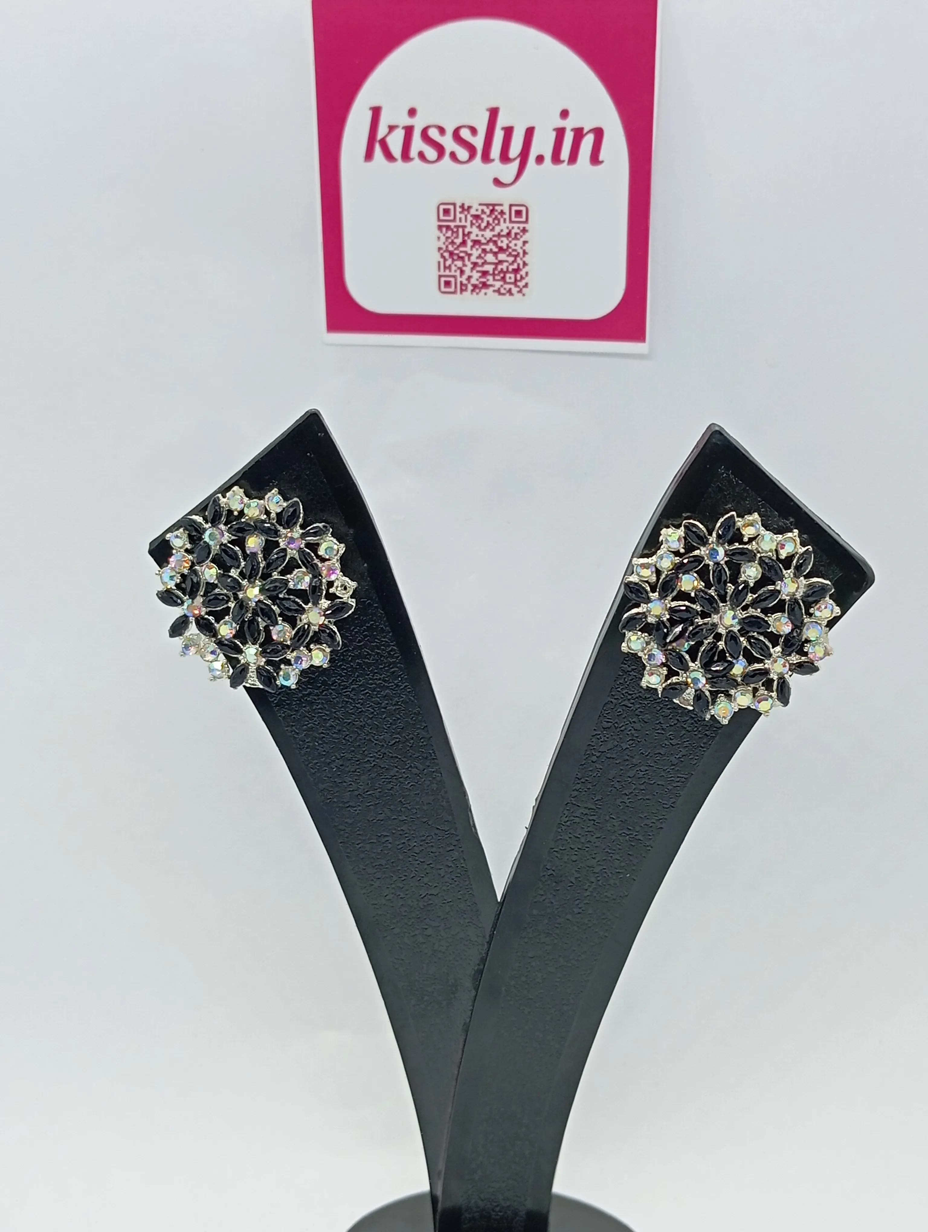 Floral Crystal Stud Earrings