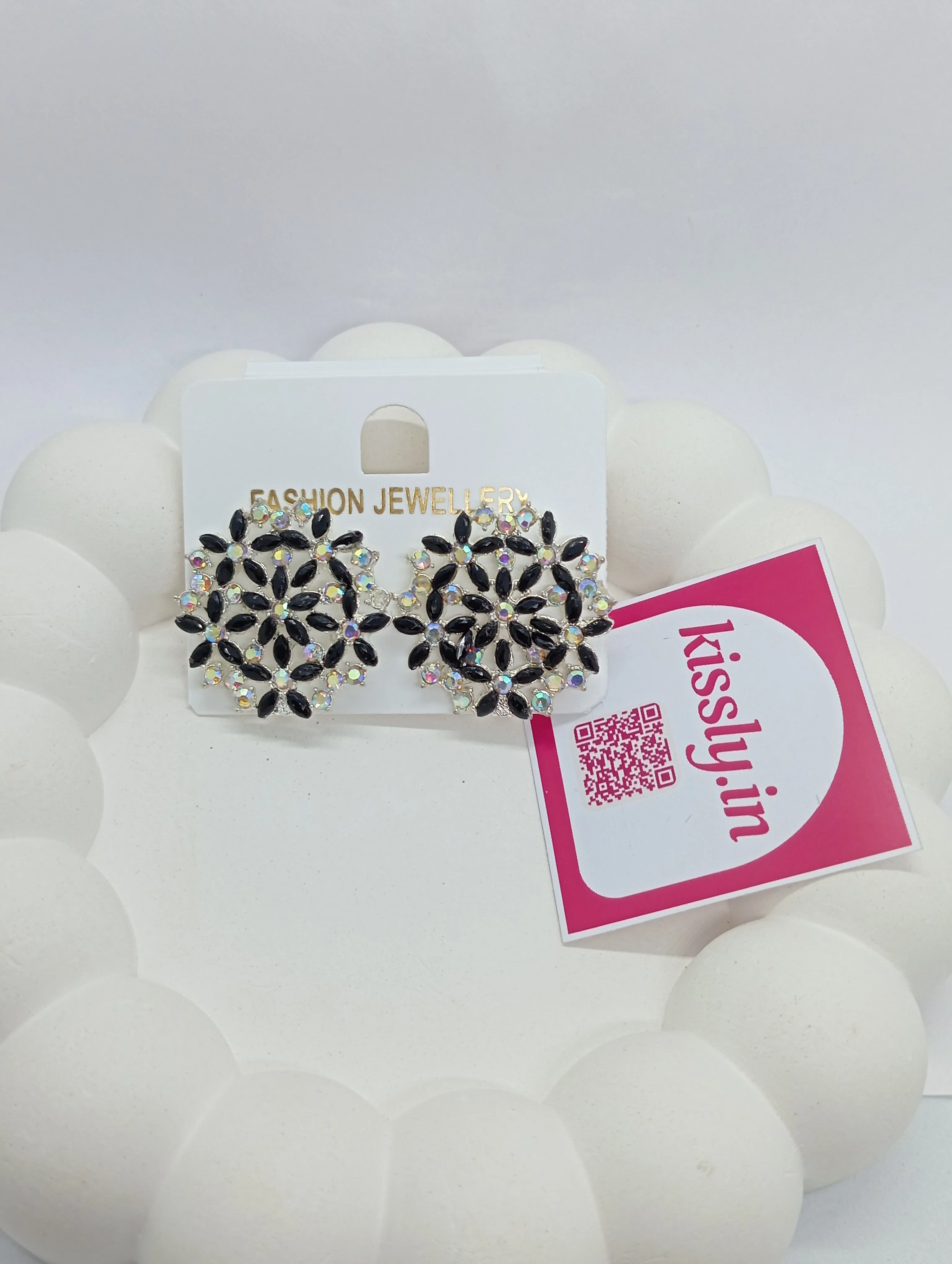 Floral Crystal Stud Earrings