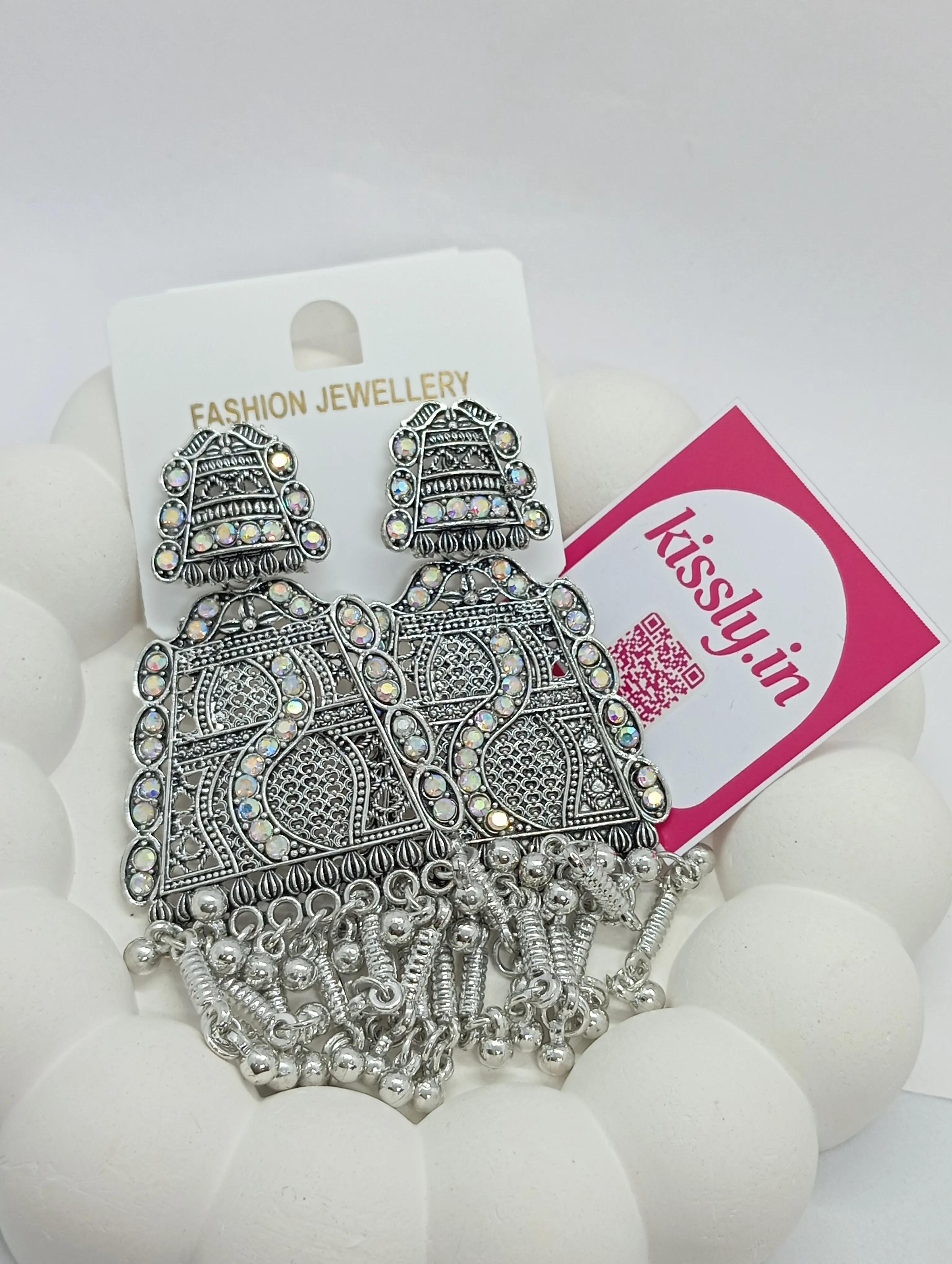 Oxidized Jhumka Earrings