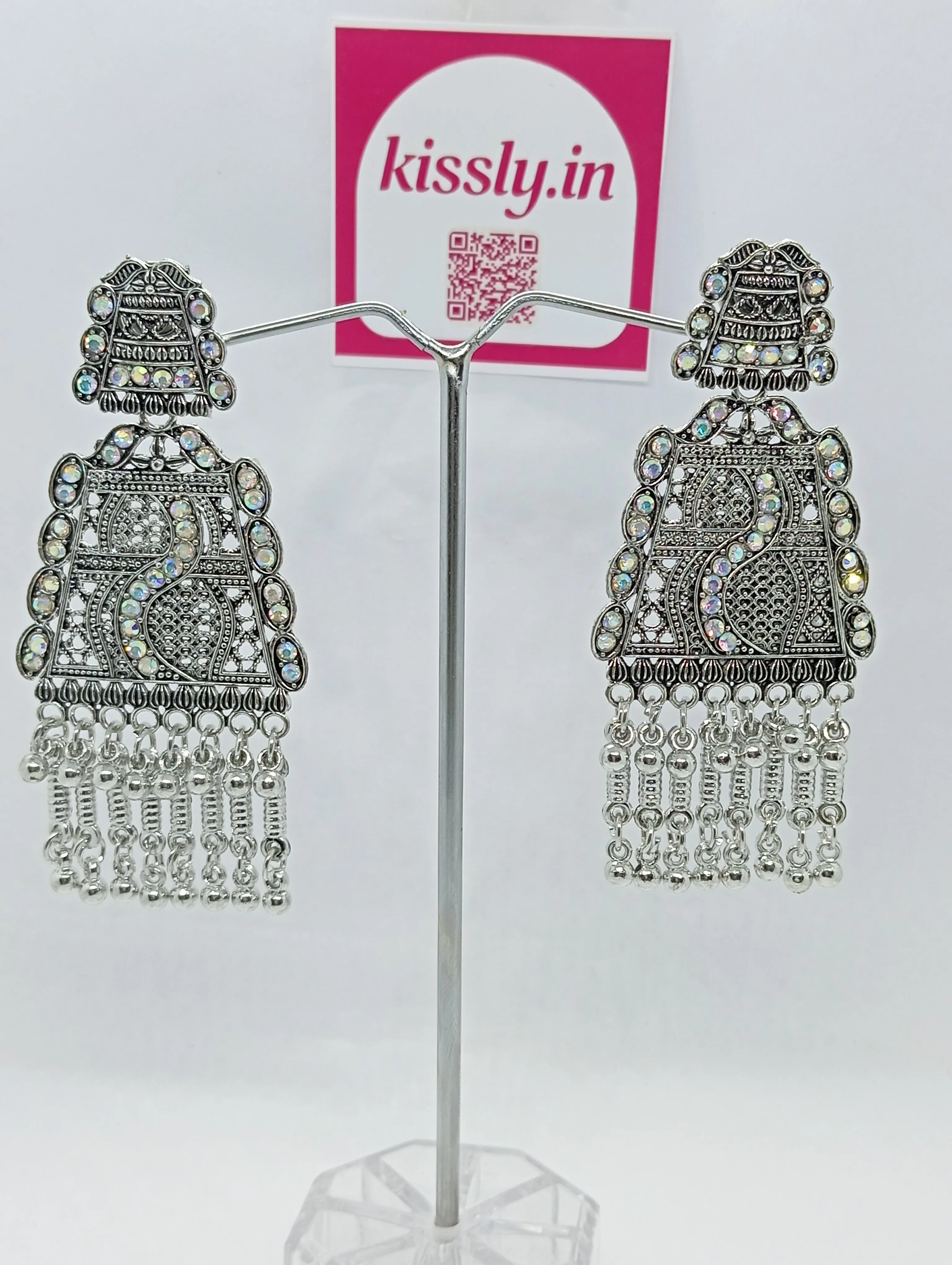 Oxidized Jhumka Earrings