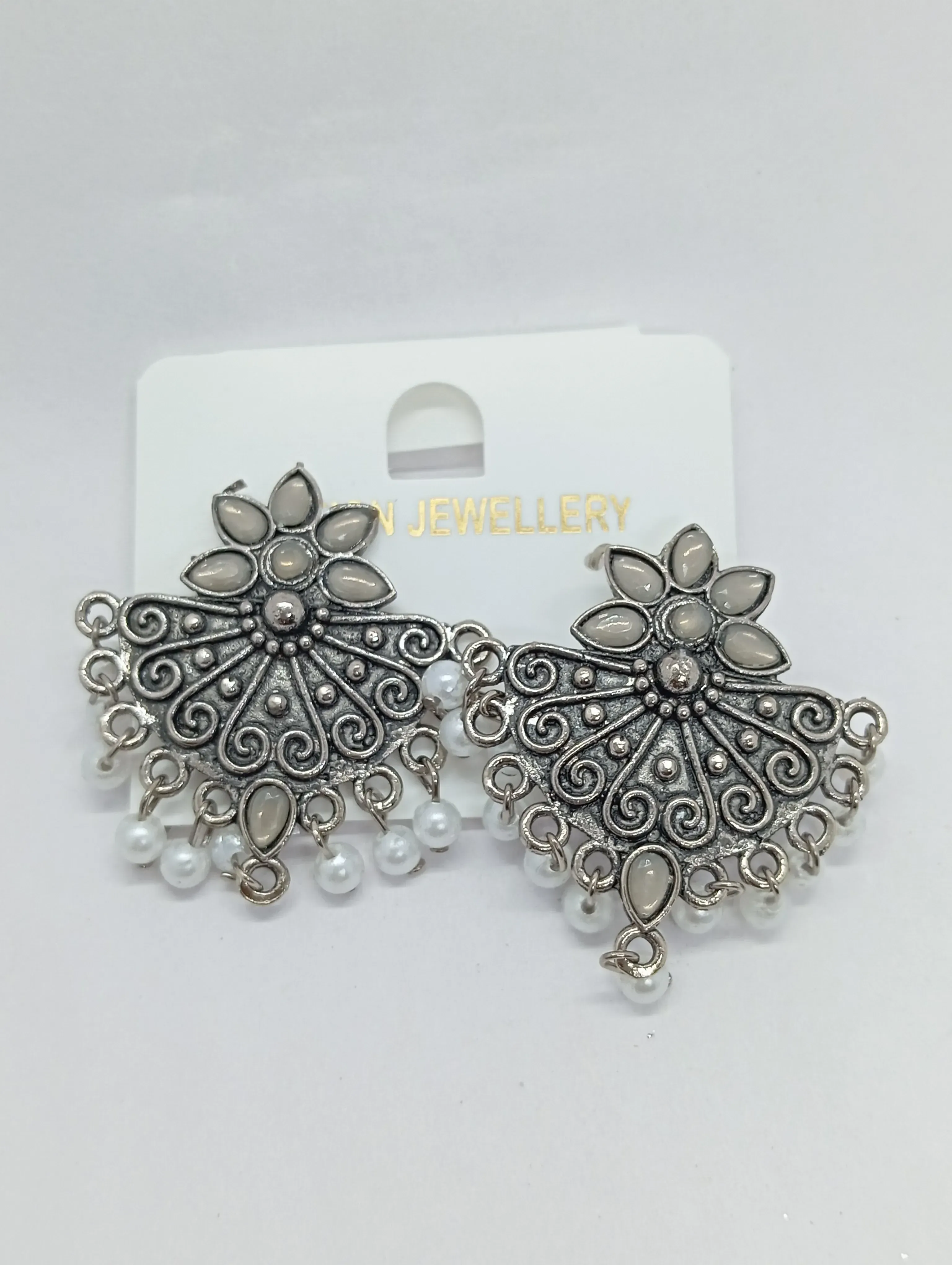Oxidized Jhumka Earrings
