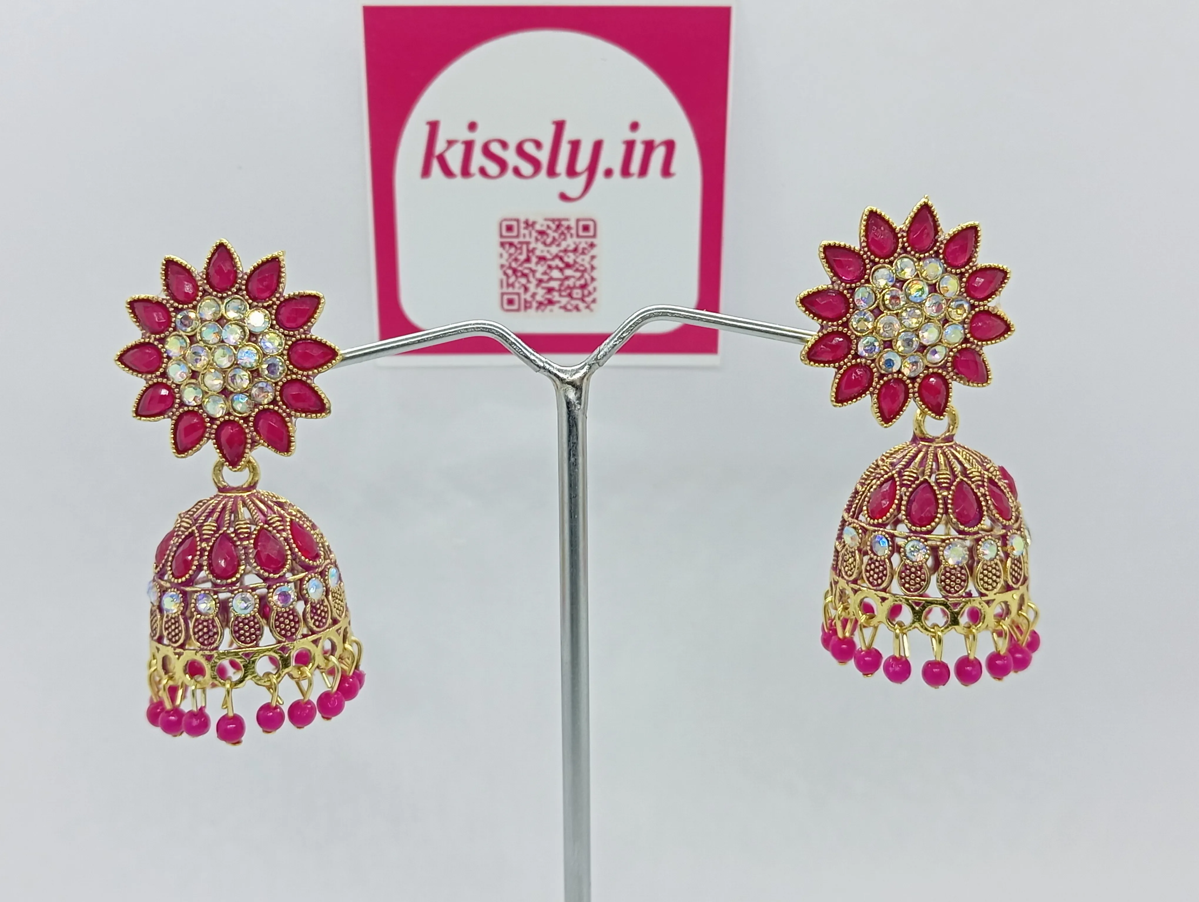 Floral Jhumka Earrings