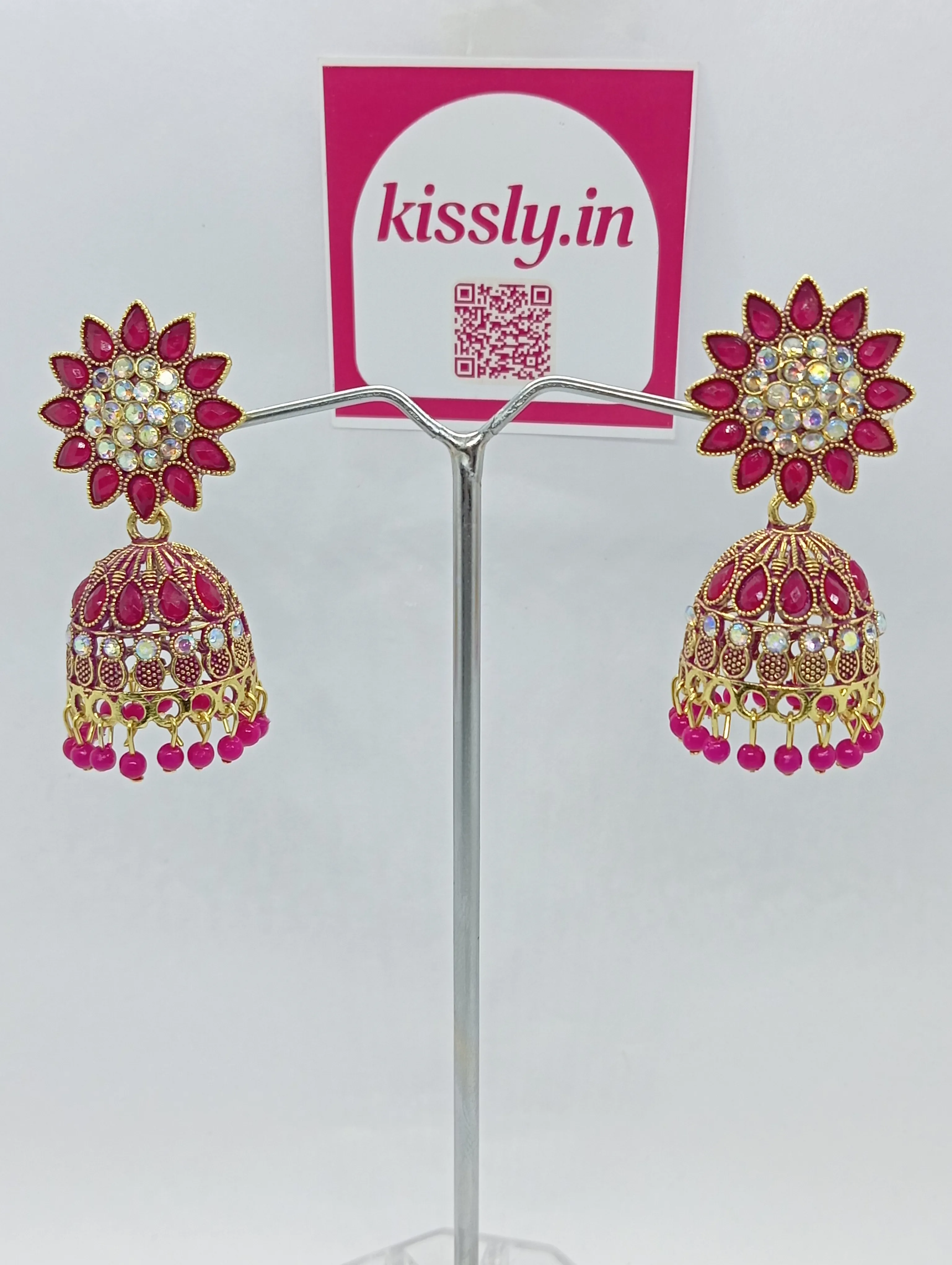 Floral Jhumka Earrings